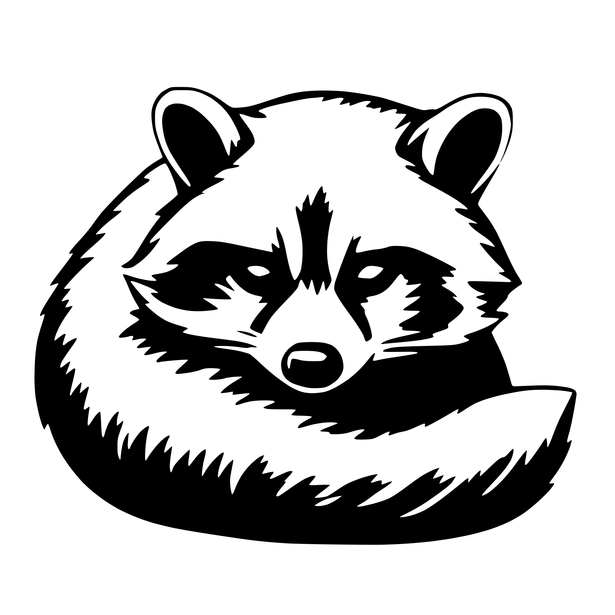 AI-generated SVG of 'Raccoon sleeping'