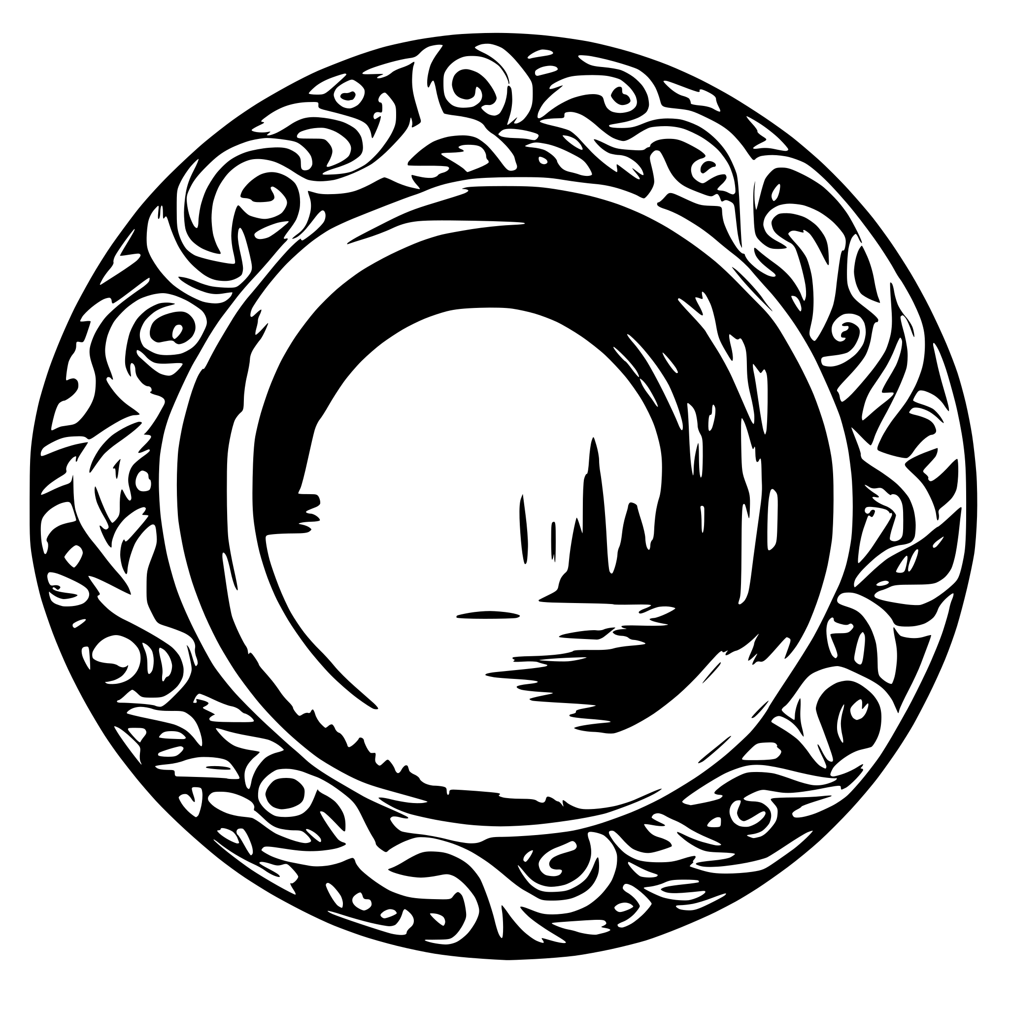 AI-generated SVG of 'circle frame'