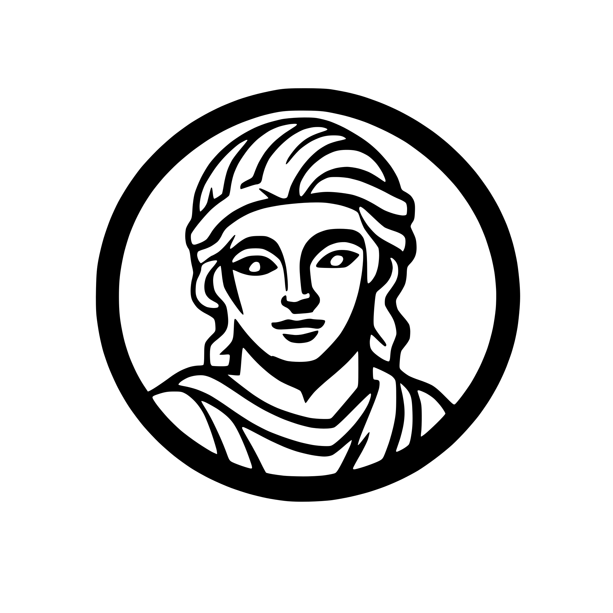 AI-generated SVG of 'head of roman god'