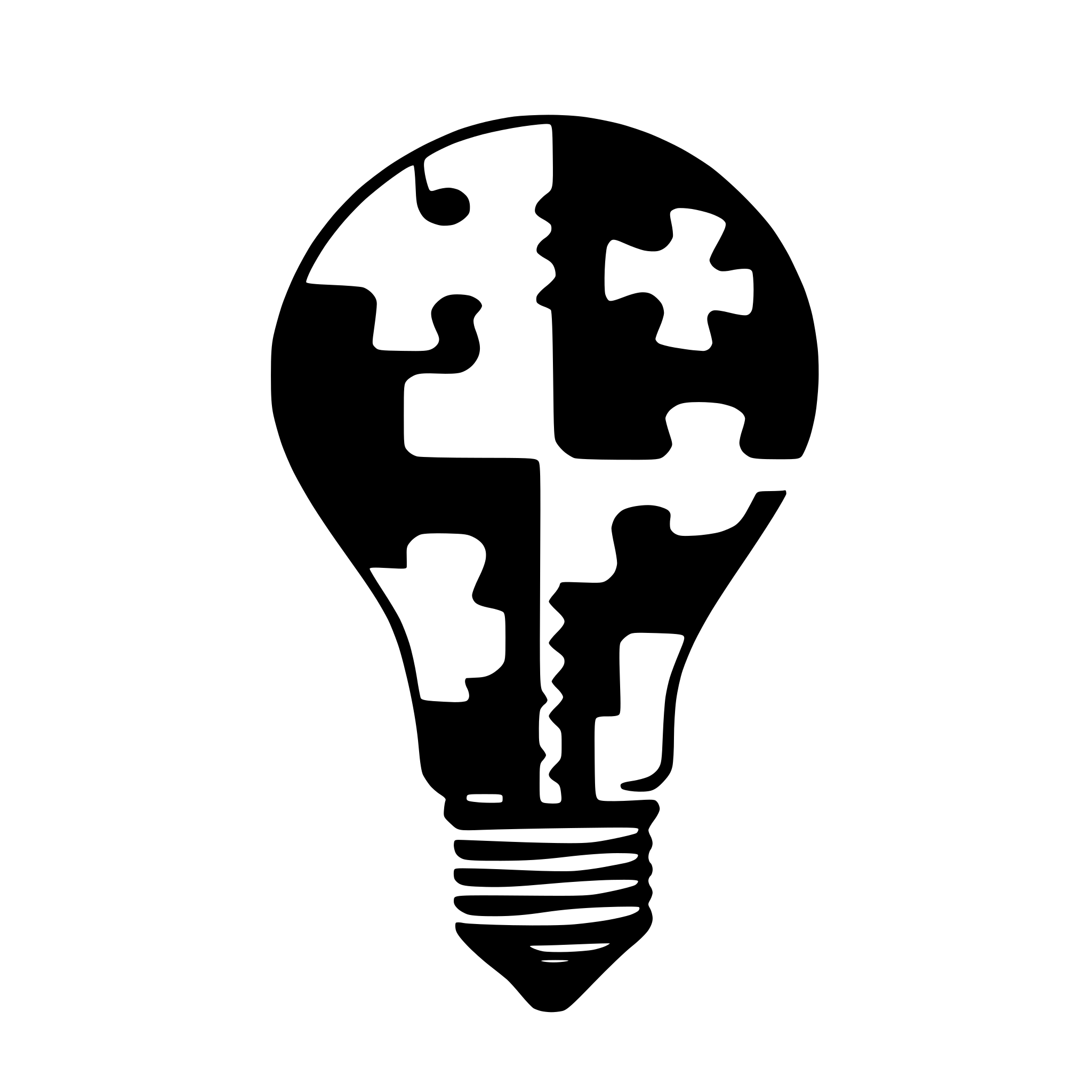 AI-generated SVG of a light bulb made of puzzle pieces