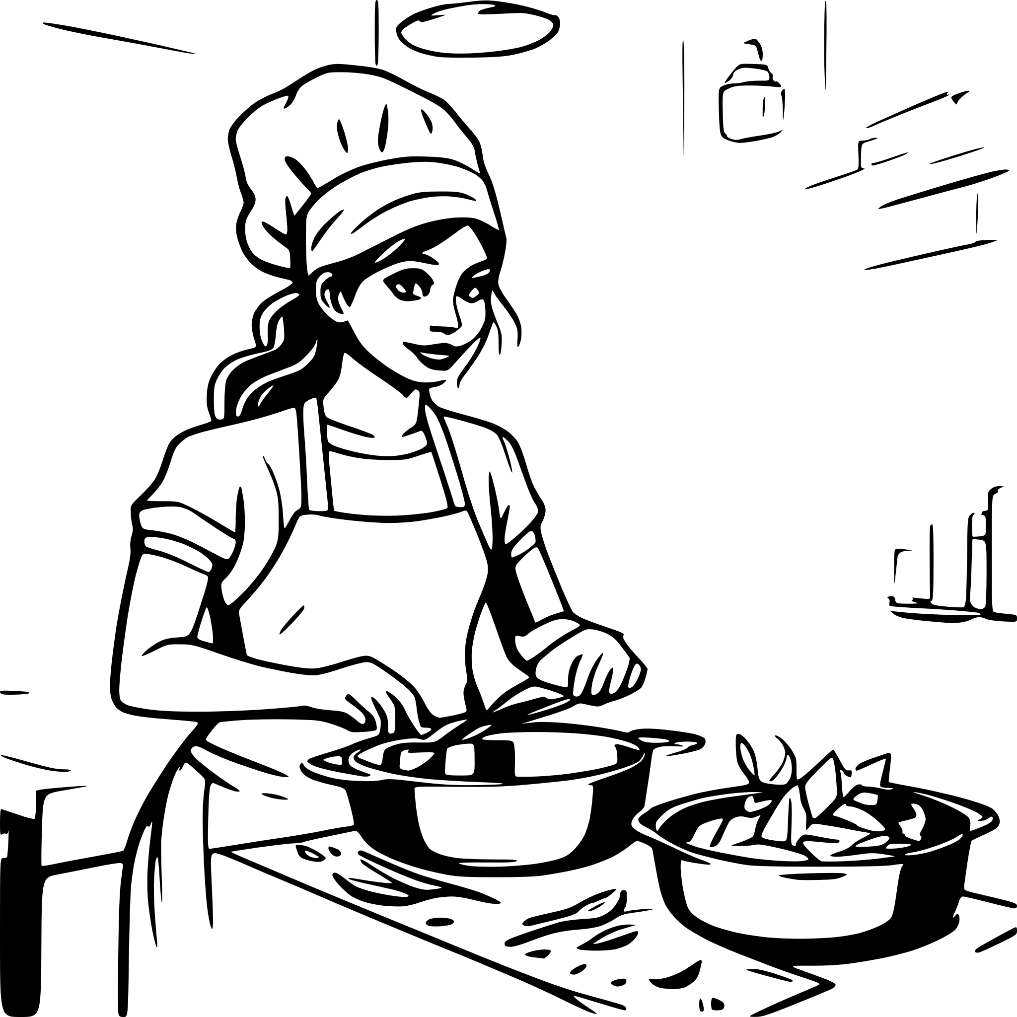 AI-generated SVG of a make an realistic chef cooking indian women in an old indian kitchen with old equiments for my website background in hyper detail and structure