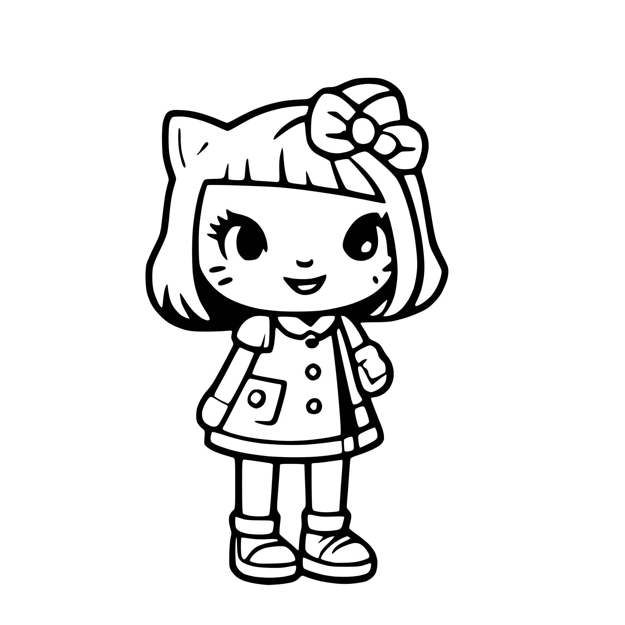 AI-generated SVG of a Mimmy white dans Hello Kitty
