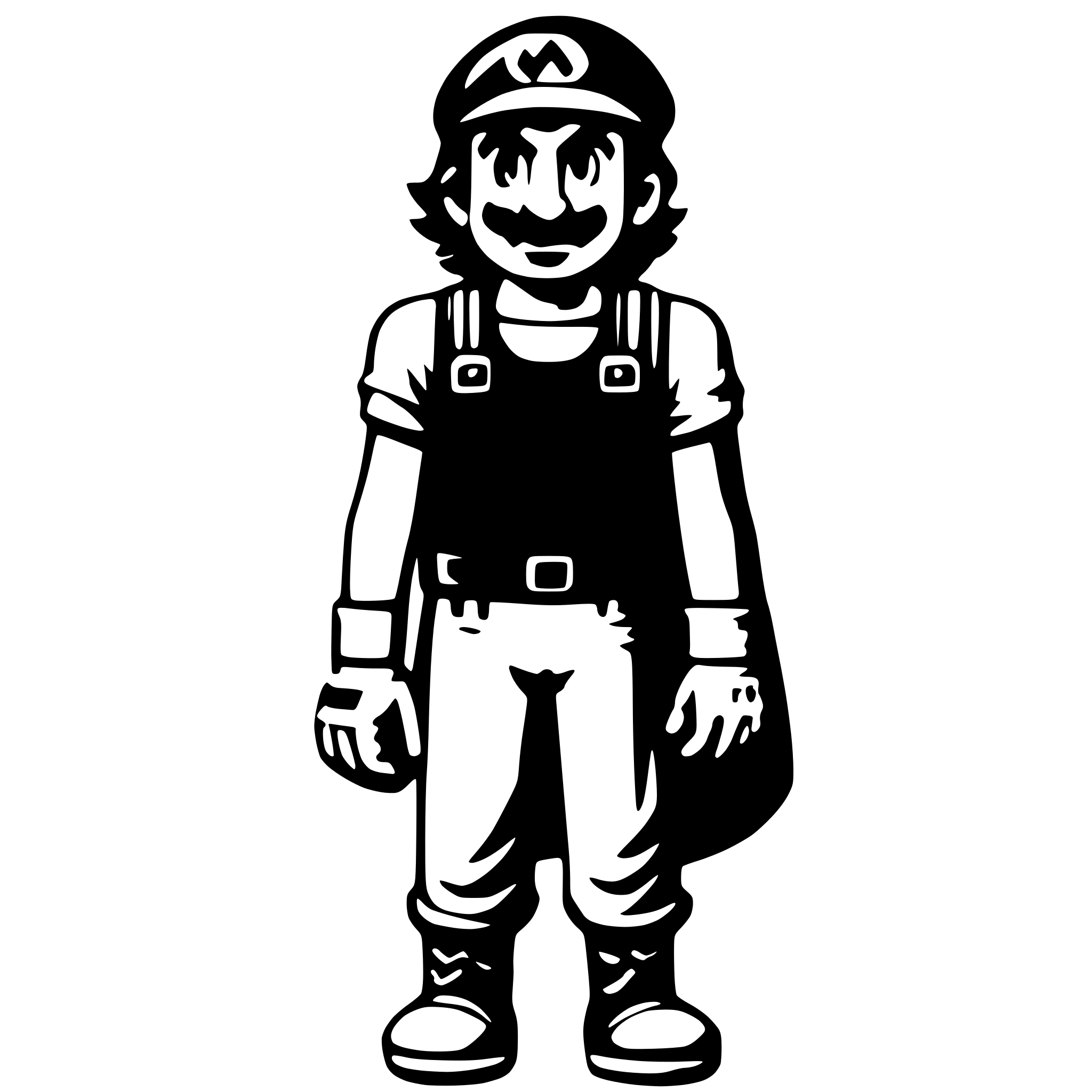 AI-generated SVG of 'mario with nike clothes'