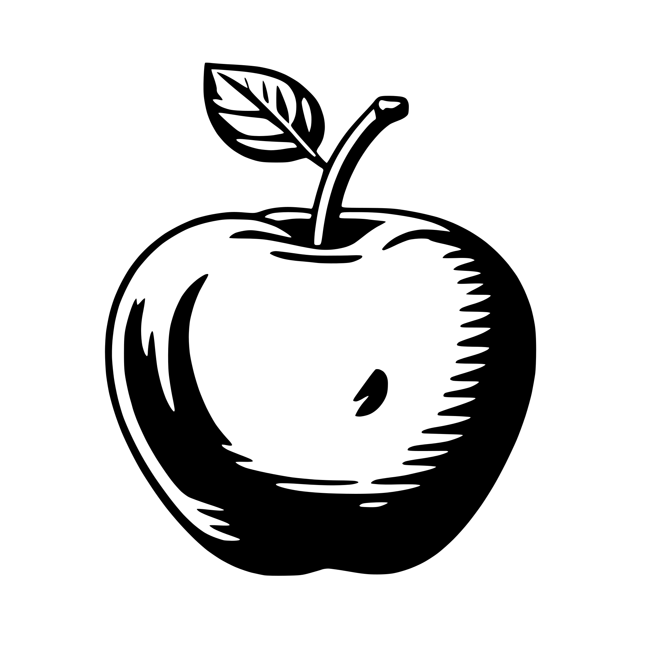 AI-generated SVG of 'apple with worm'