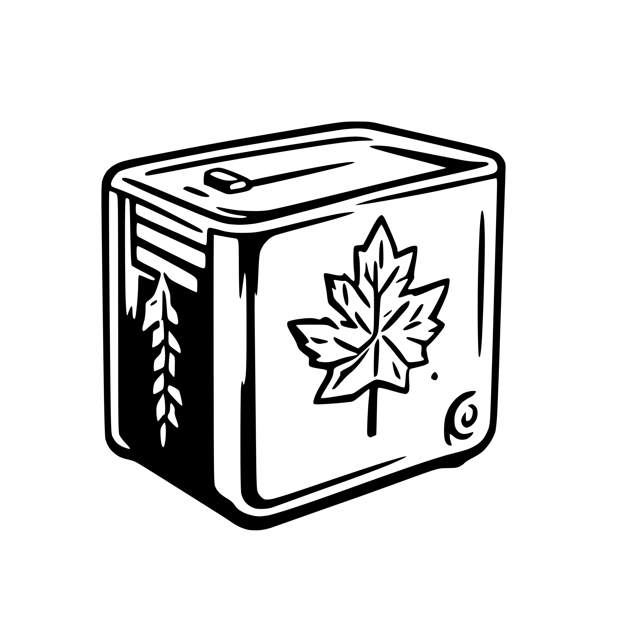 AI-generated SVG of a an icebox (cooler) with some snow in it and a snowflake stamped on its side