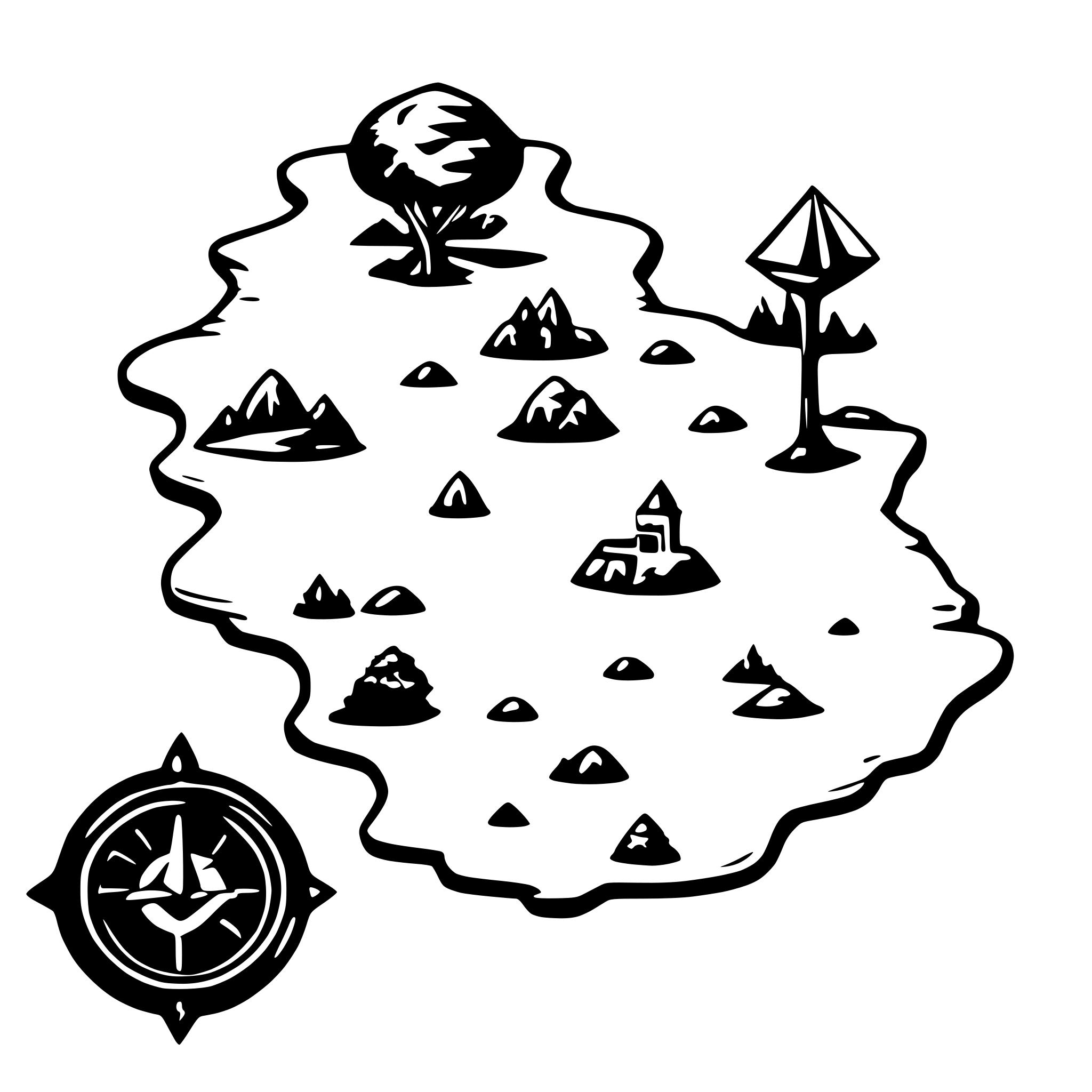 AI-generated SVG of a a map for exploration