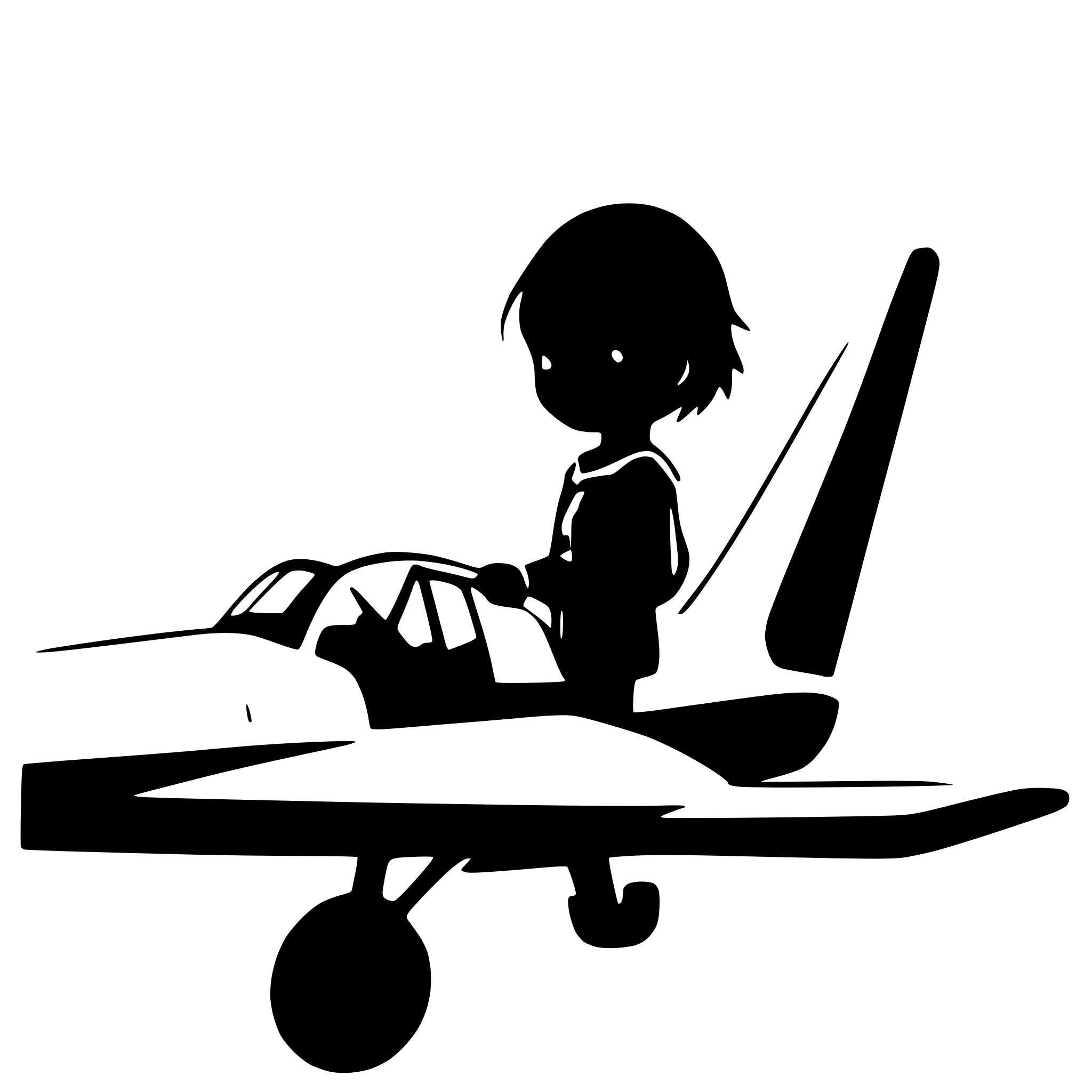 AI-generated SVG of a plane with a little cute boy in the cockpit