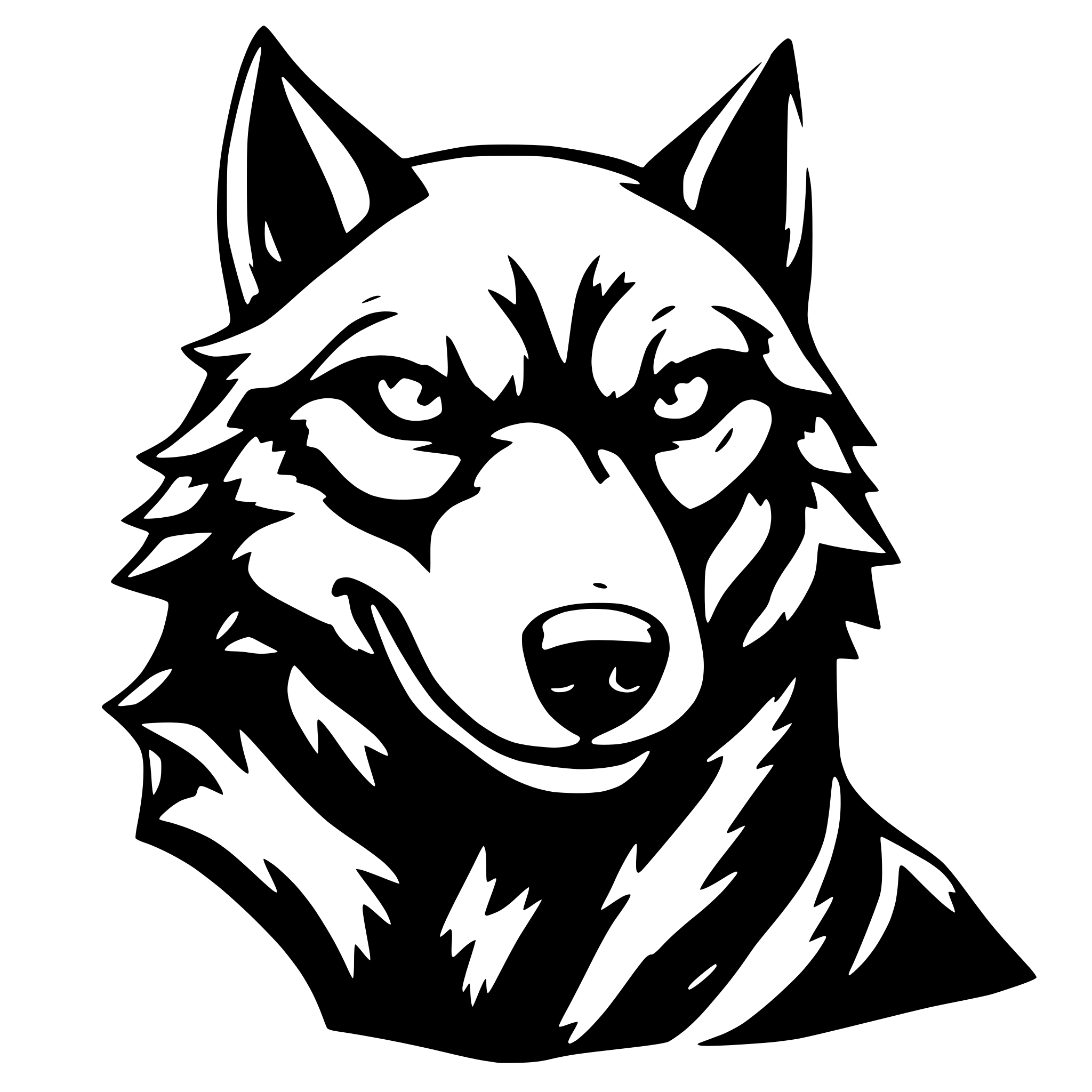 AI-generated SVG of a evil wolf