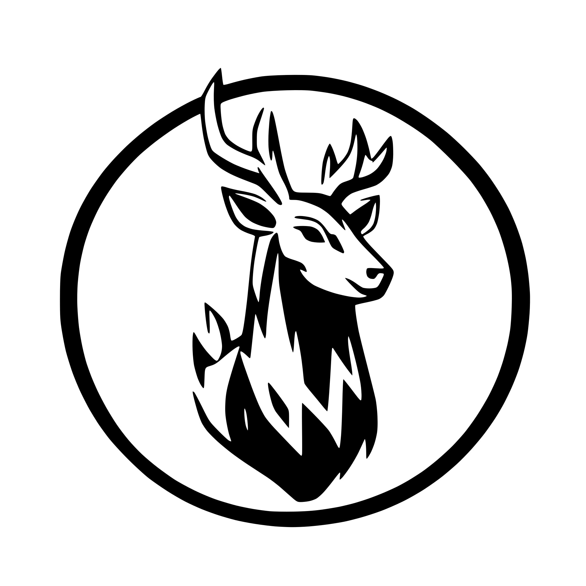 AI-generated SVG of 'blue bold kirin deer circular'