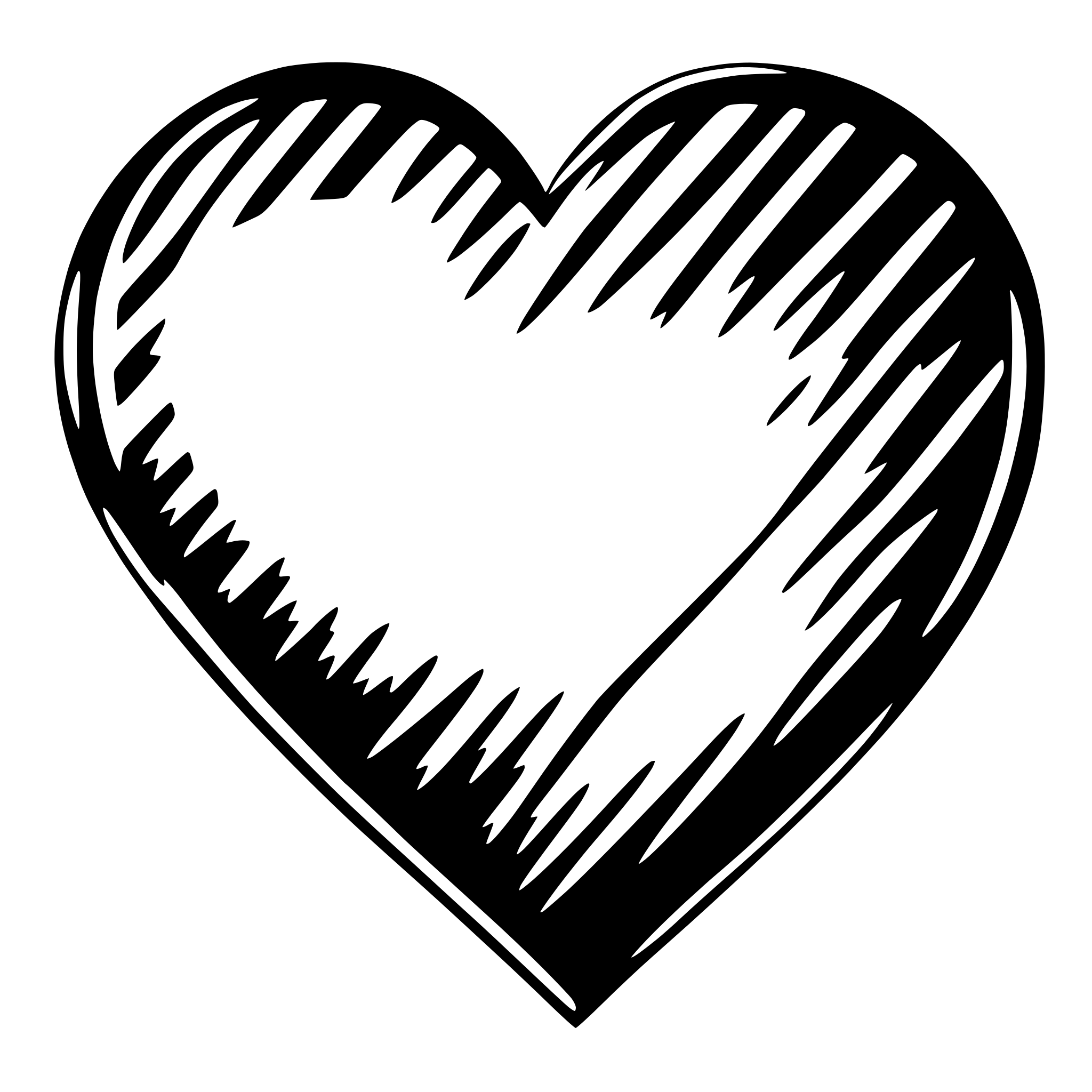 AI-generated SVG of 'outline of heart'