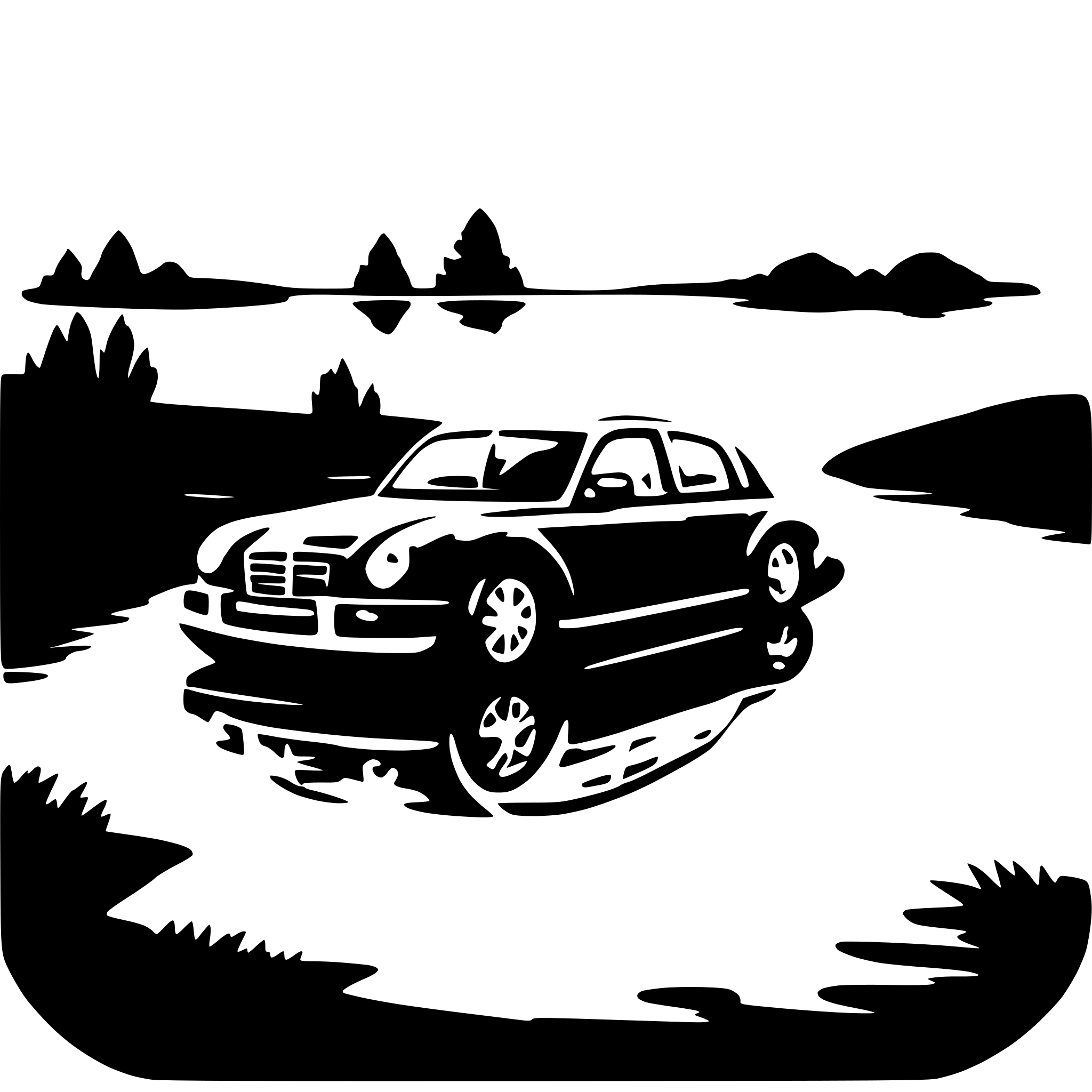 AI-generated SVG of 'a car in lake'