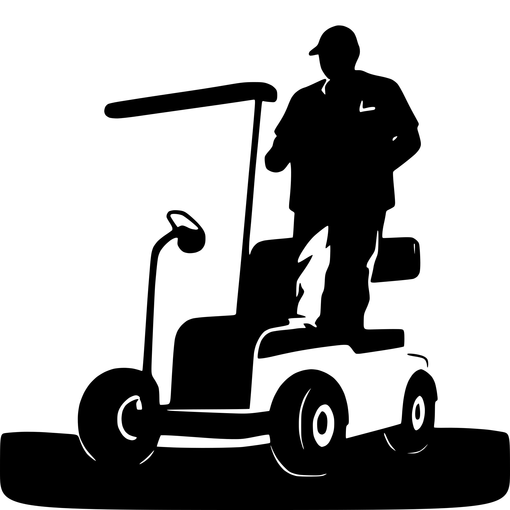 AI-generated SVG of a 2D golf cart with a fat man