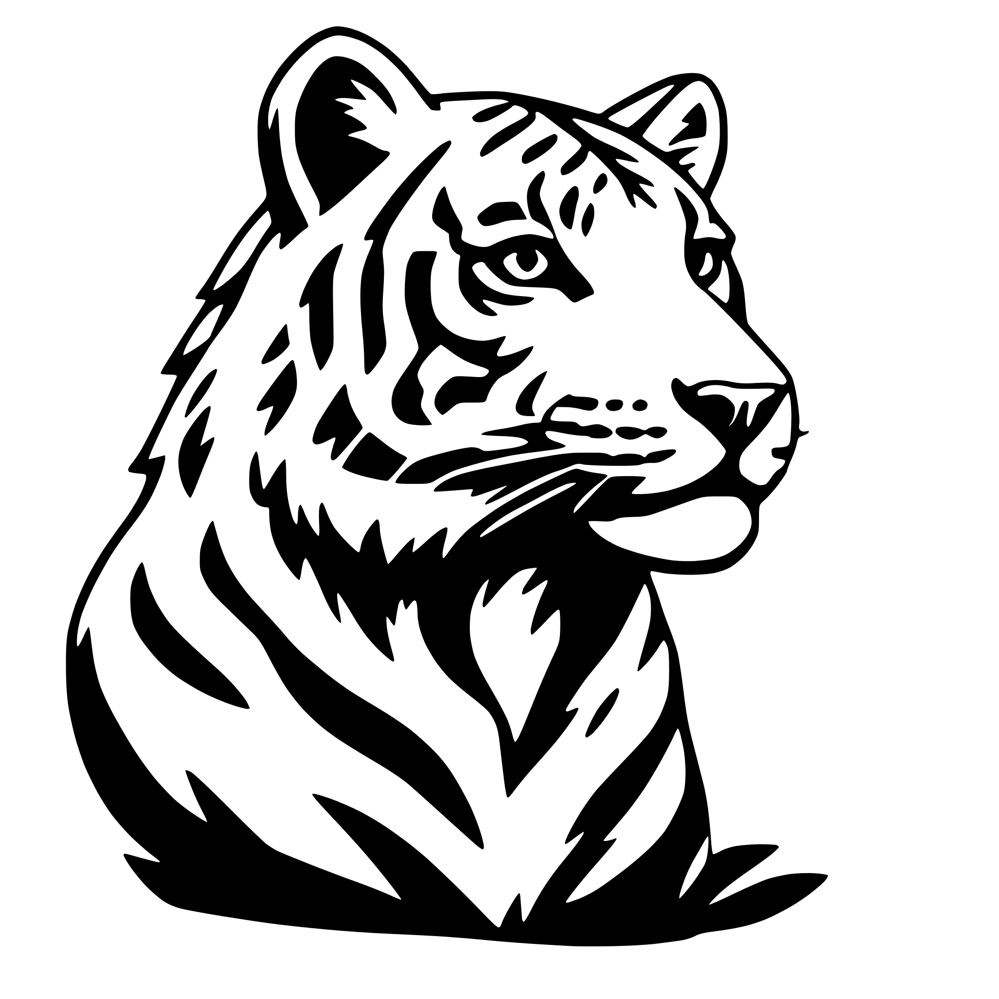 AI-generated SVG of a tiger