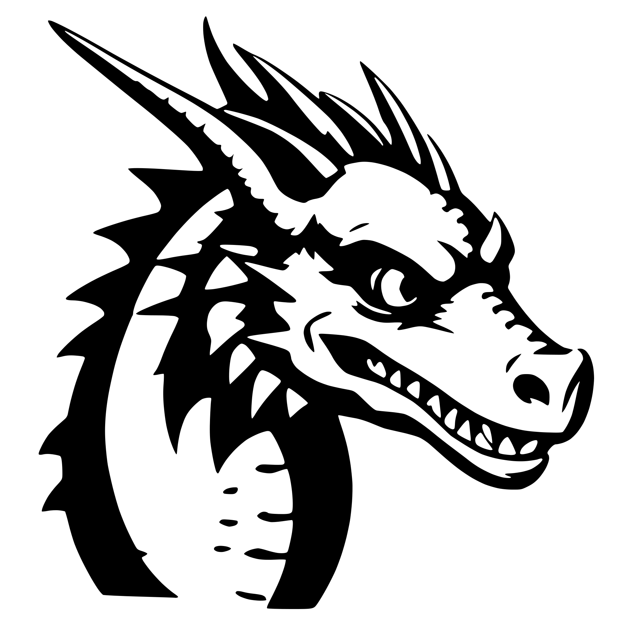 AI-generated SVG of 'flying dragon outline'