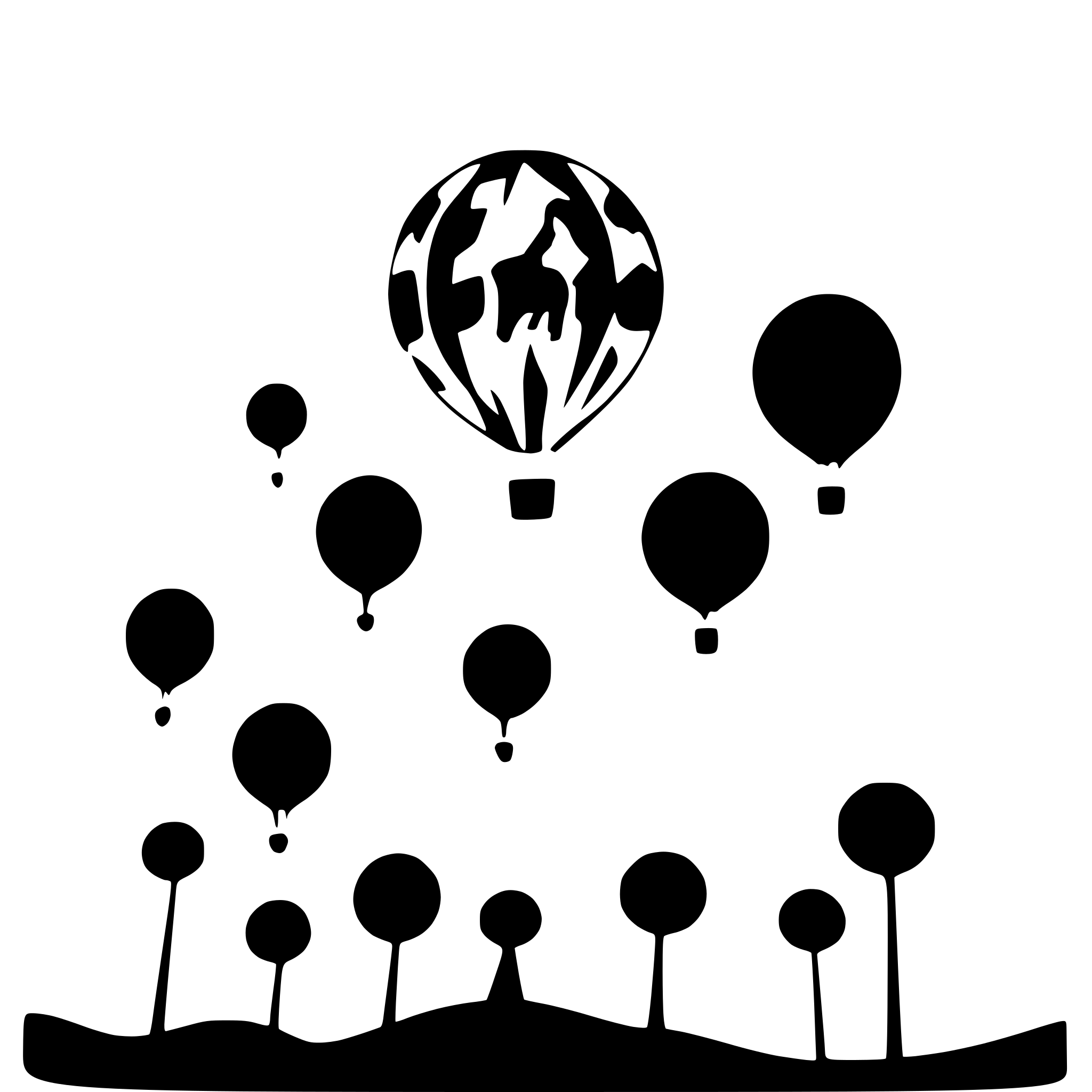 AI-generated SVG of 'balloon animals in the sky'