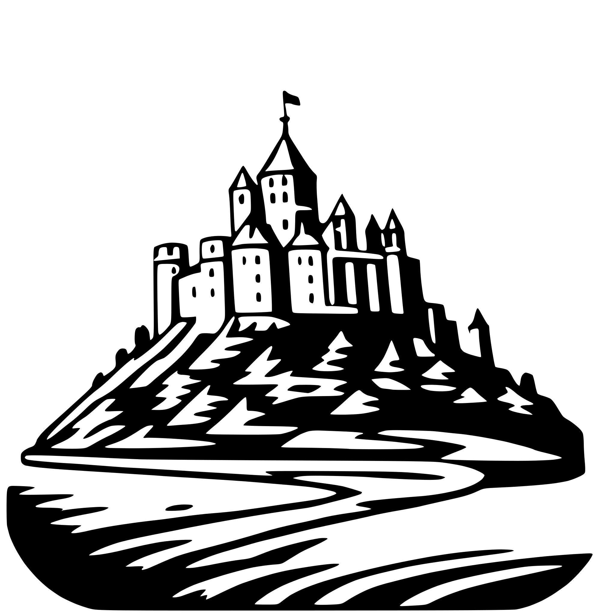 AI-generated SVG of a mont saint-michel