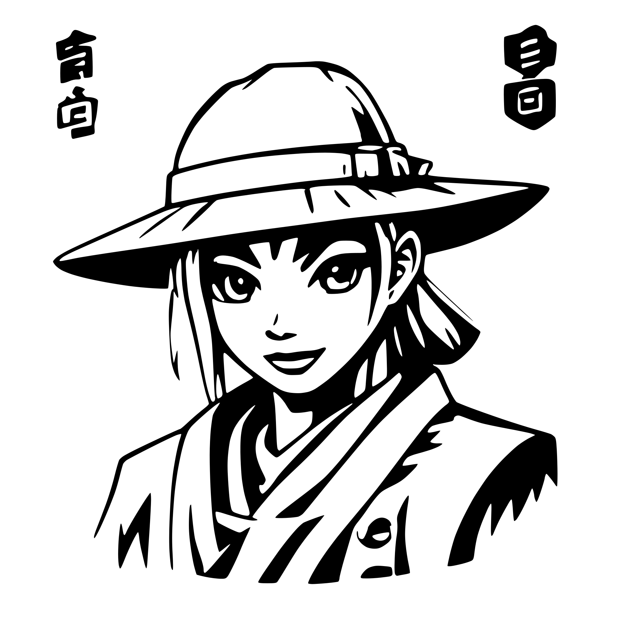 AI-generated SVG of a old samurai
