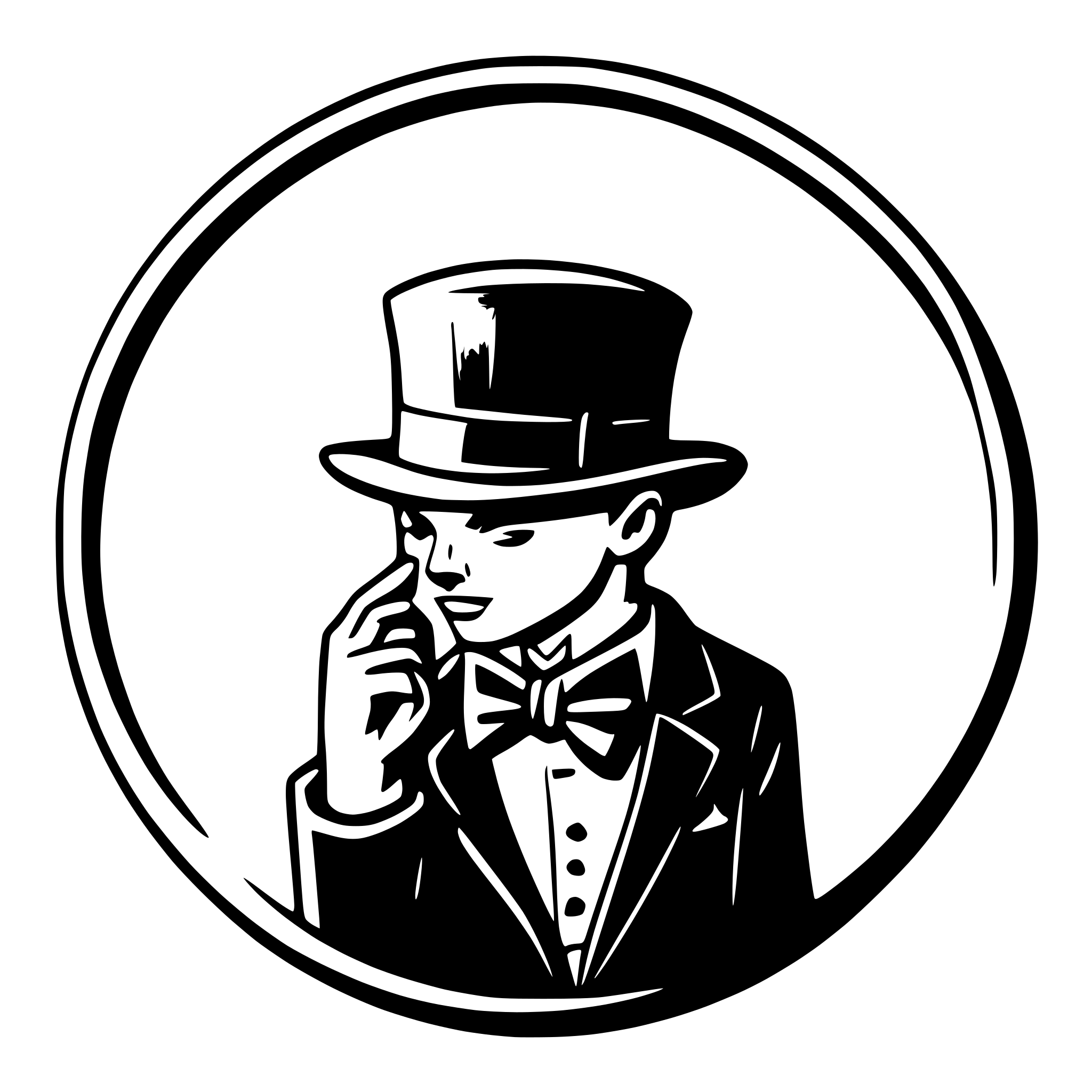 AI-generated SVG of a the hand that removes the hat and bow tie