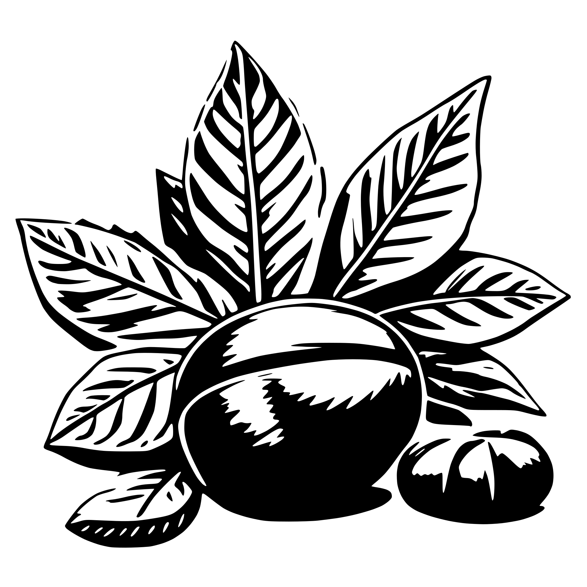 AI-generated SVG of a chestnut with leave