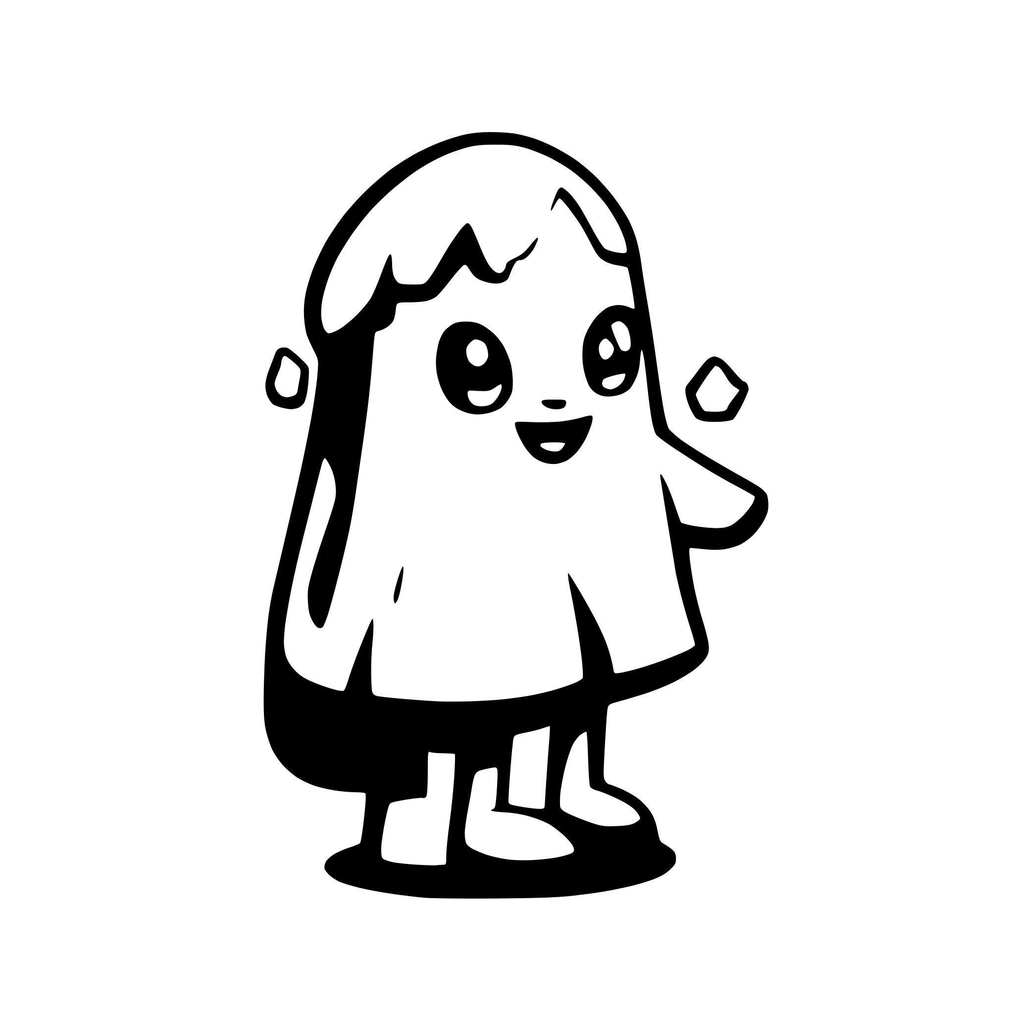 AI-generated SVG of a mush, ghost, cartoon