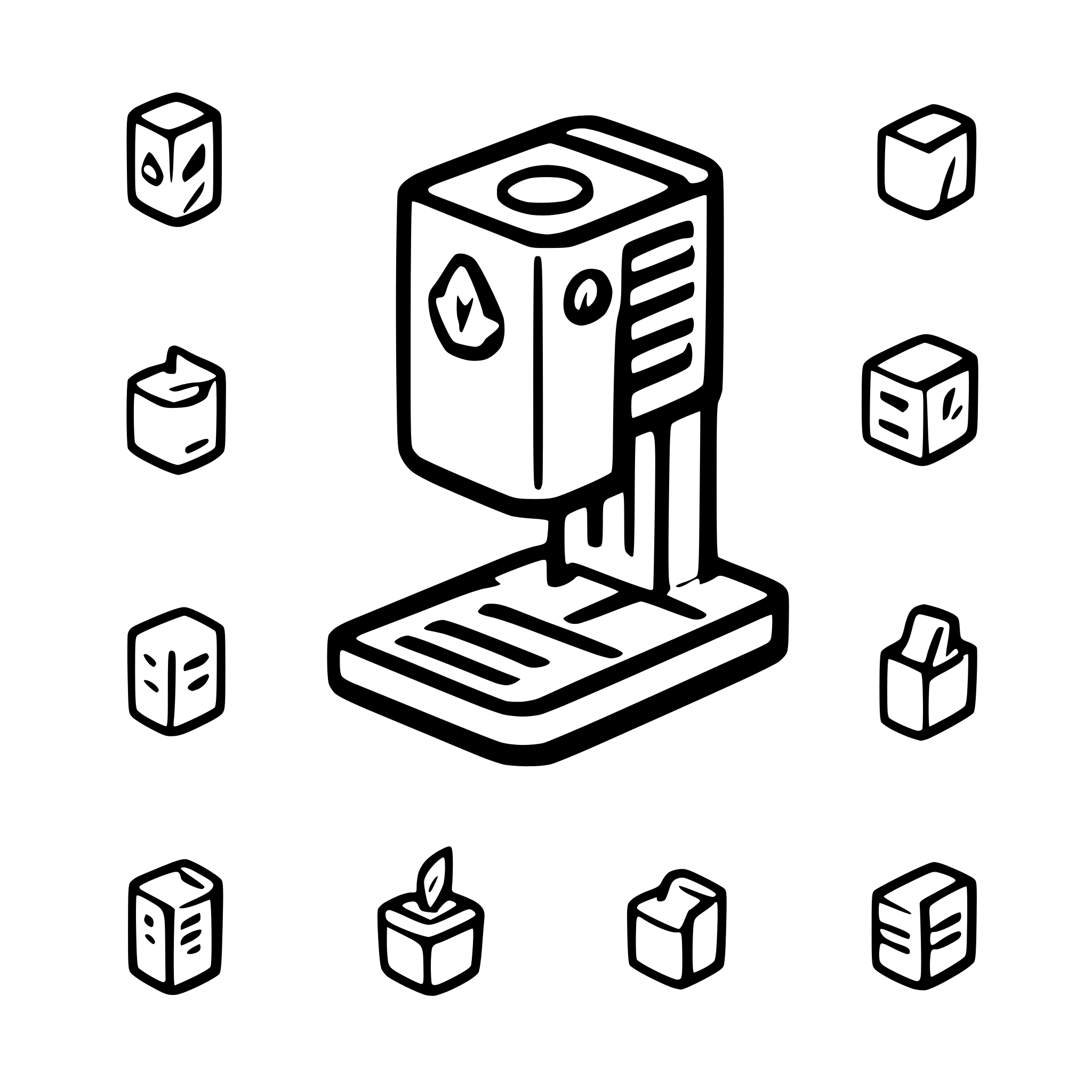 AI-generated SVG of a isometric machine icon