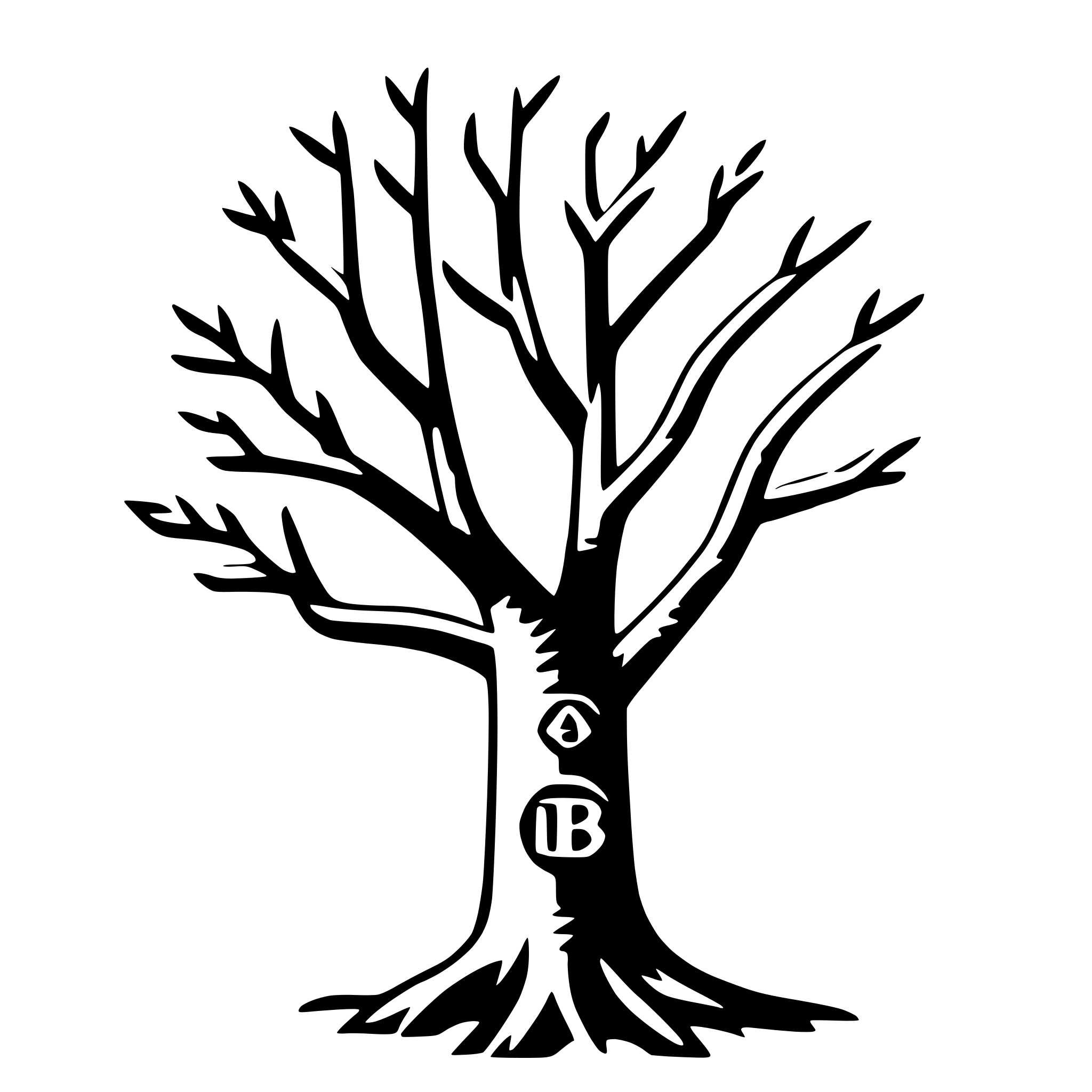 AI-generated SVG of a couple's initials in tree