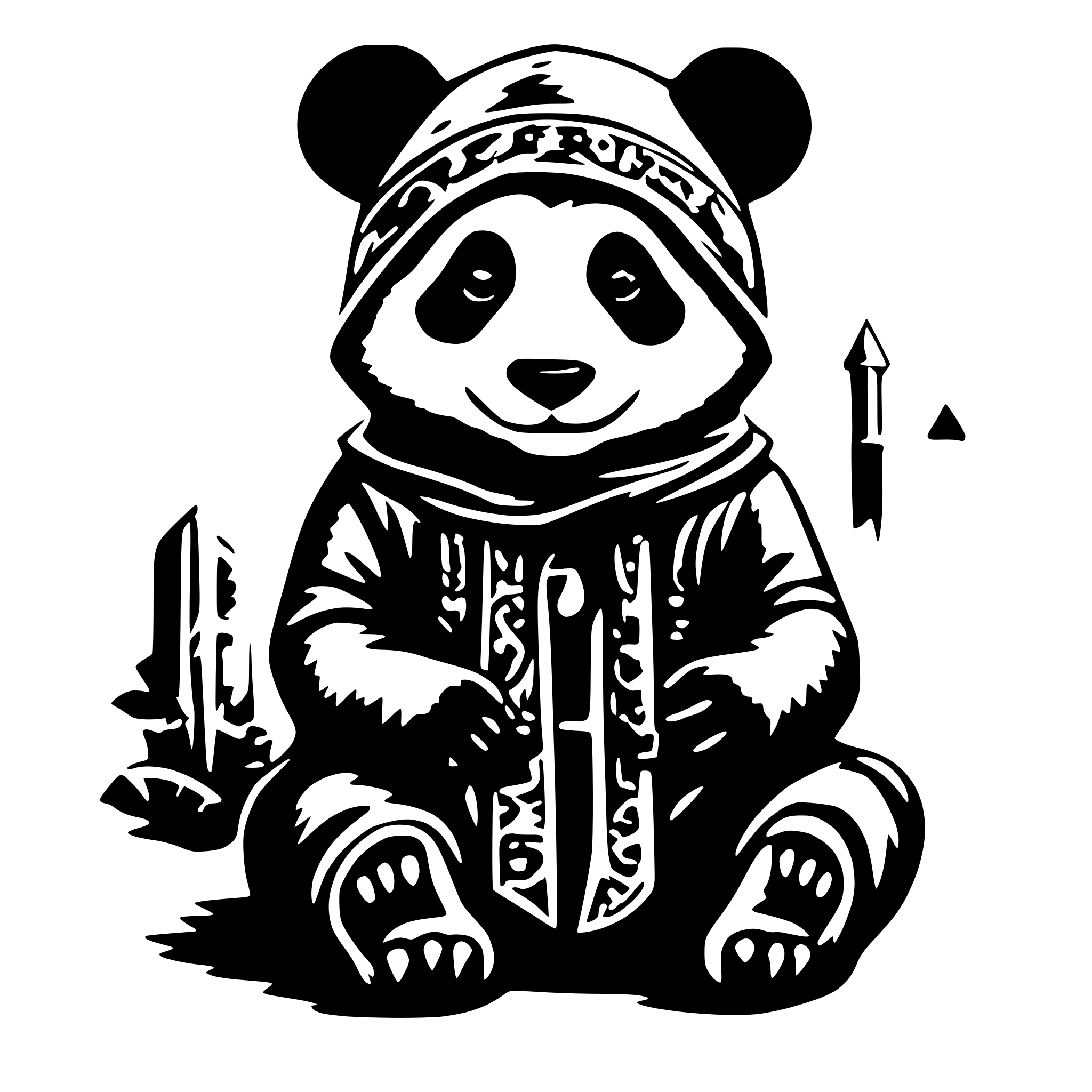 AI-generated SVG of 'wizard panda'