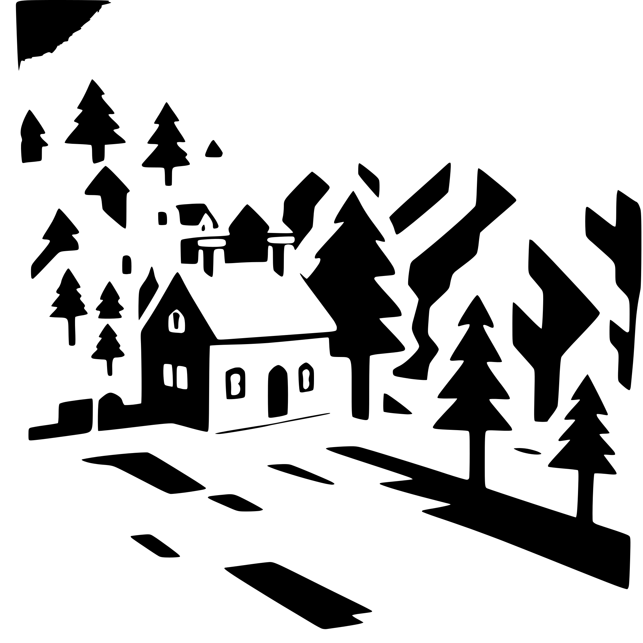 AI-generated SVG of 'snowy village with pine trees'