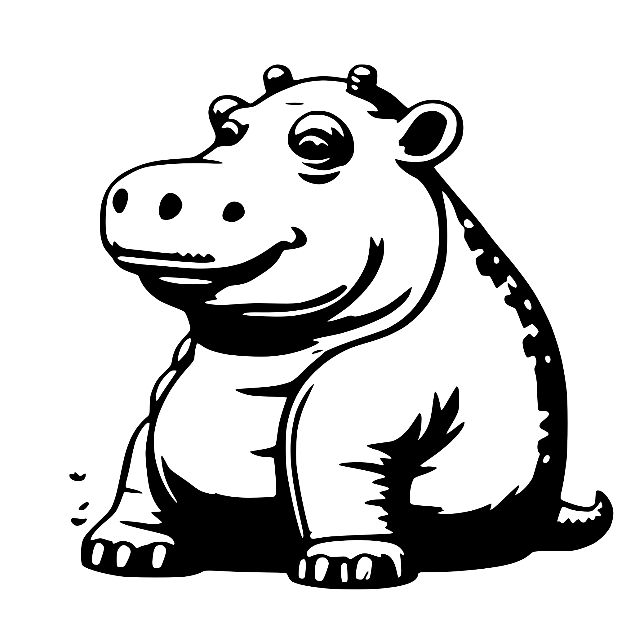 AI-generated SVG of 'a hippo hugging a bananna'