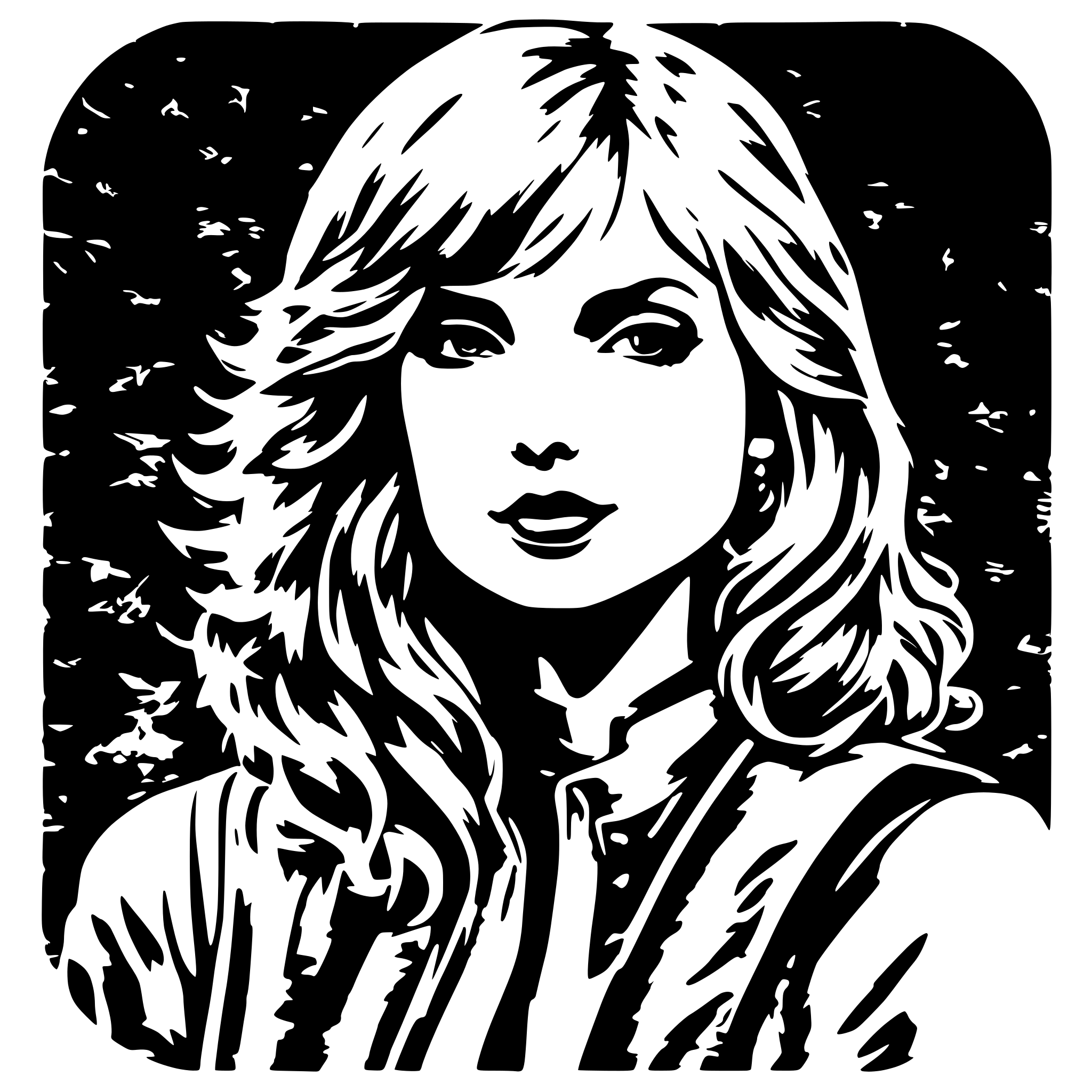 AI-generated SVG of a Tayor Swift cold