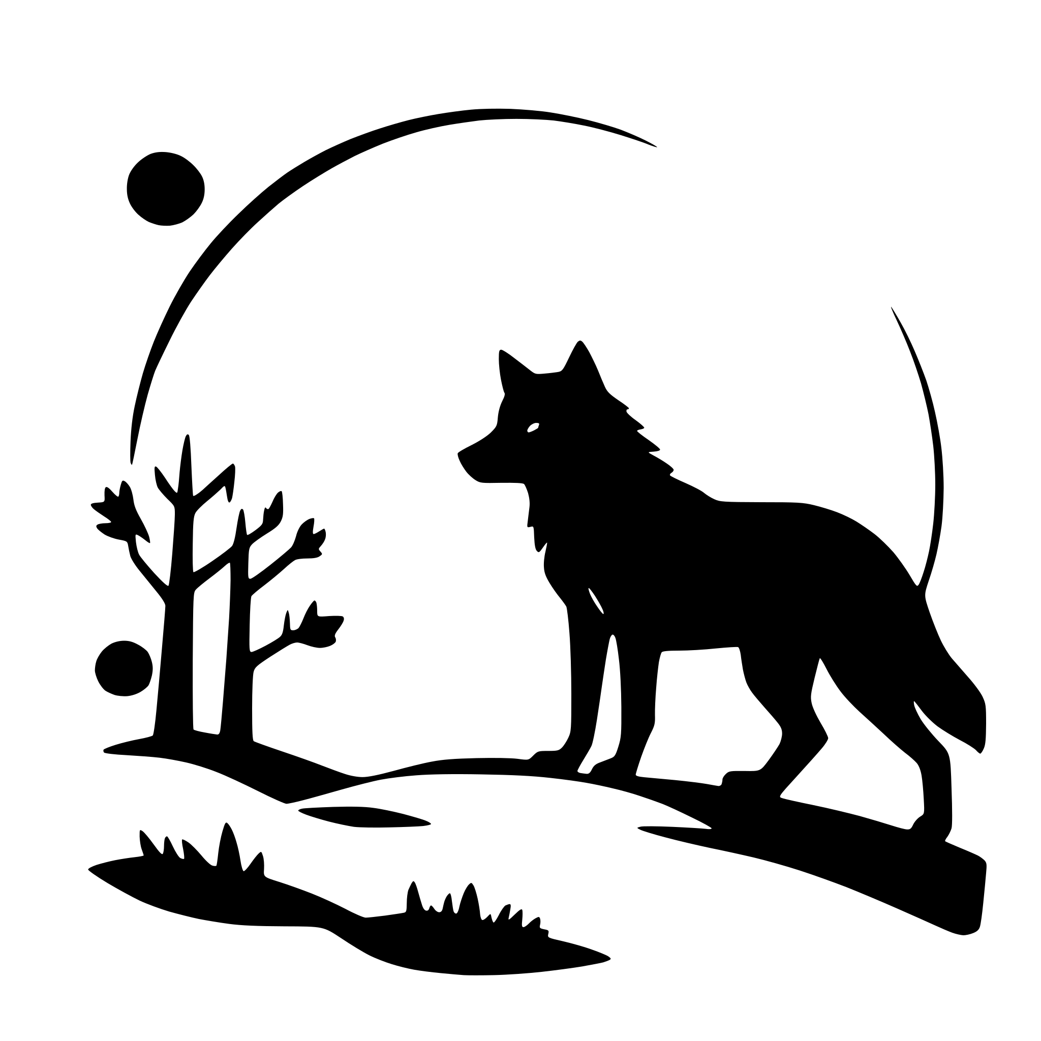 AI-generated SVG of 'moonlit night with wolves'