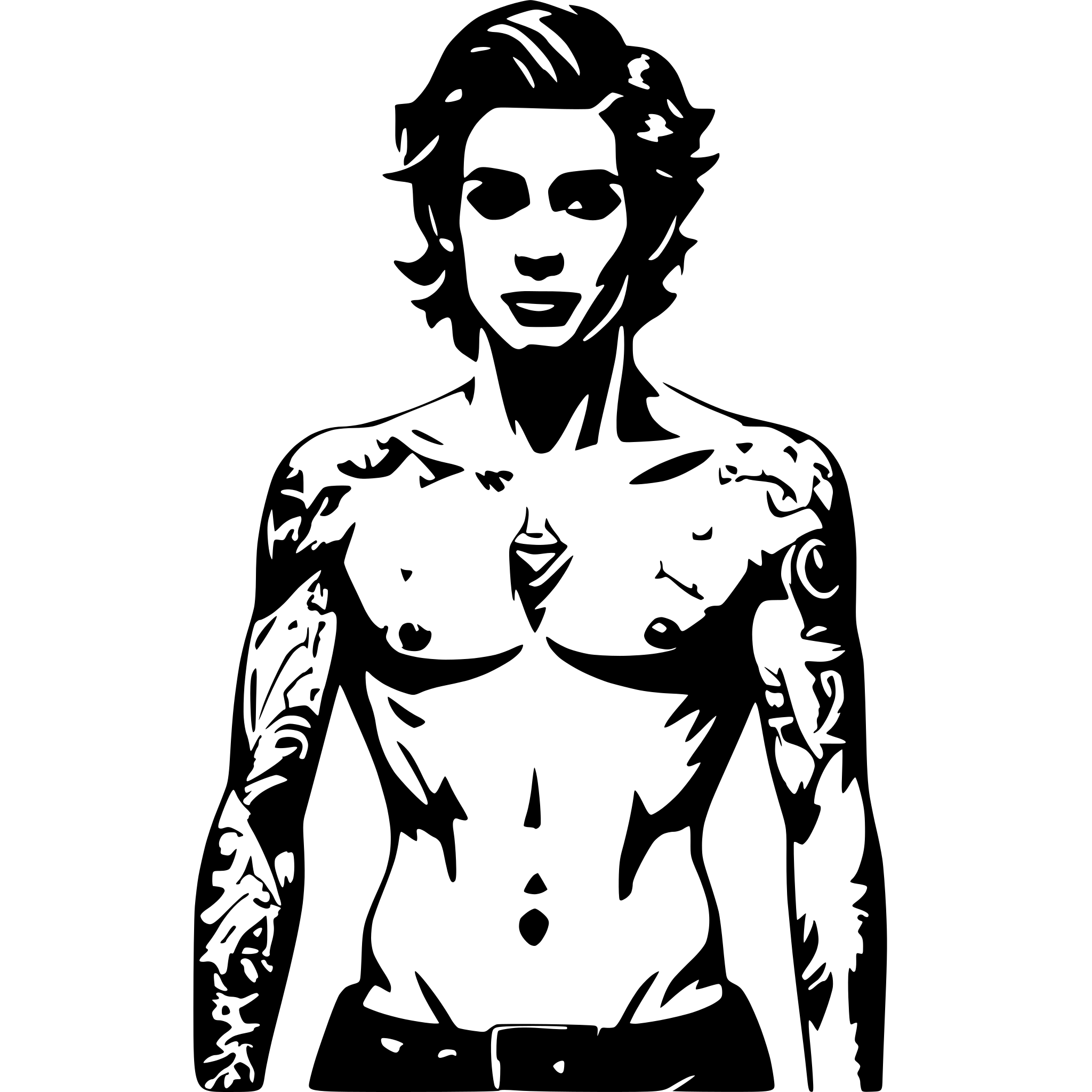 AI-generated SVG of a nude male with tattoos