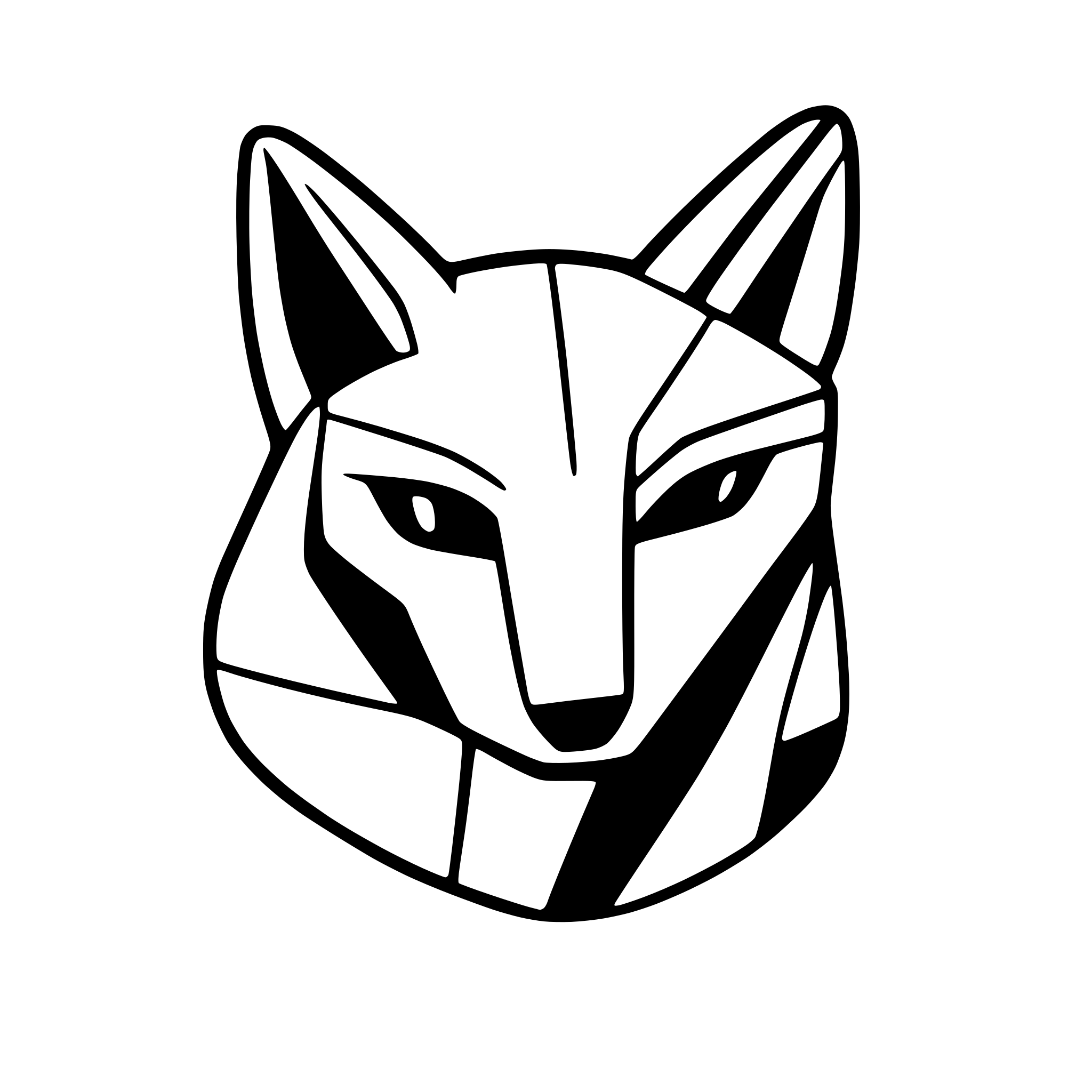 AI-generated SVG of 'geometric fox, no background'