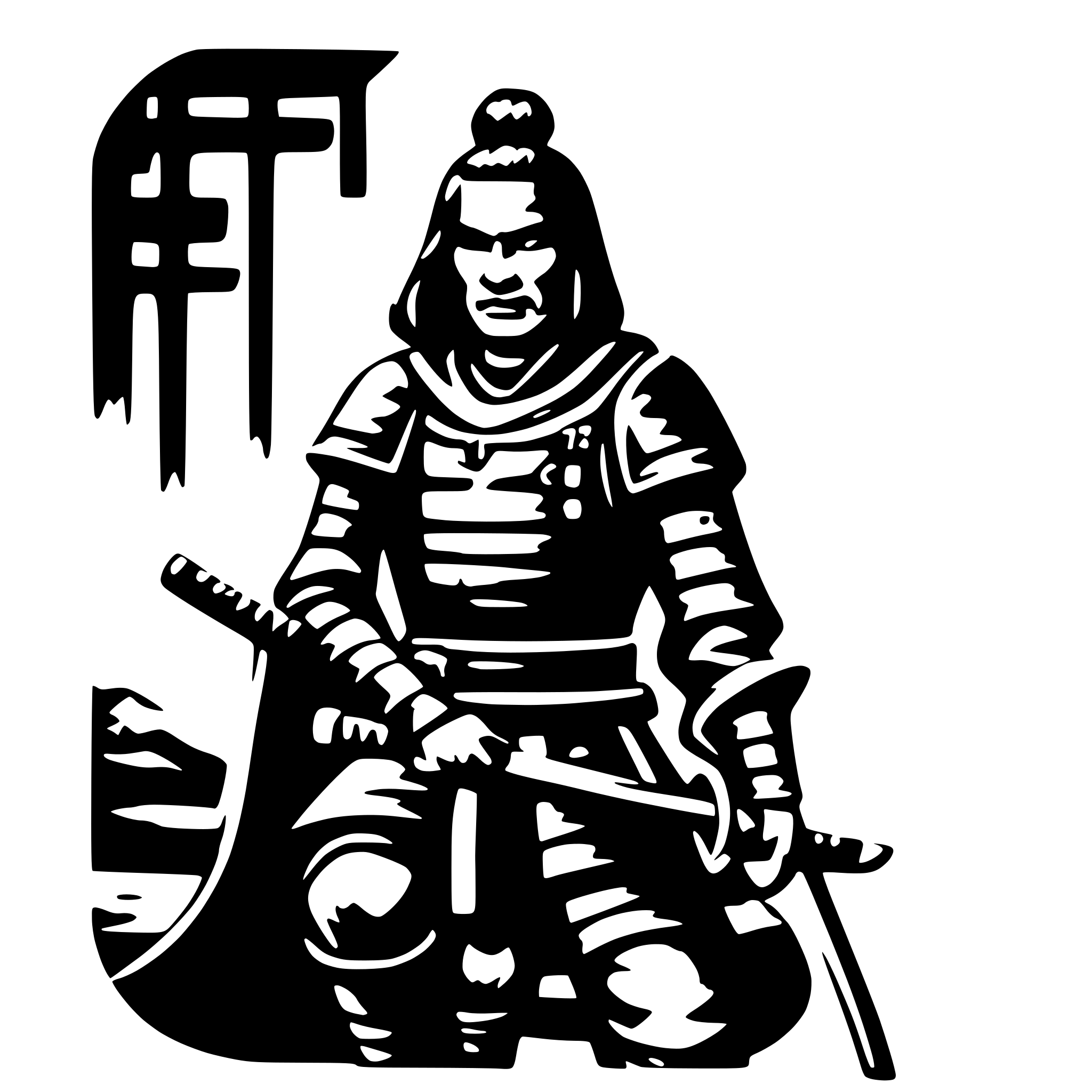 AI-generated SVG of a old samurai