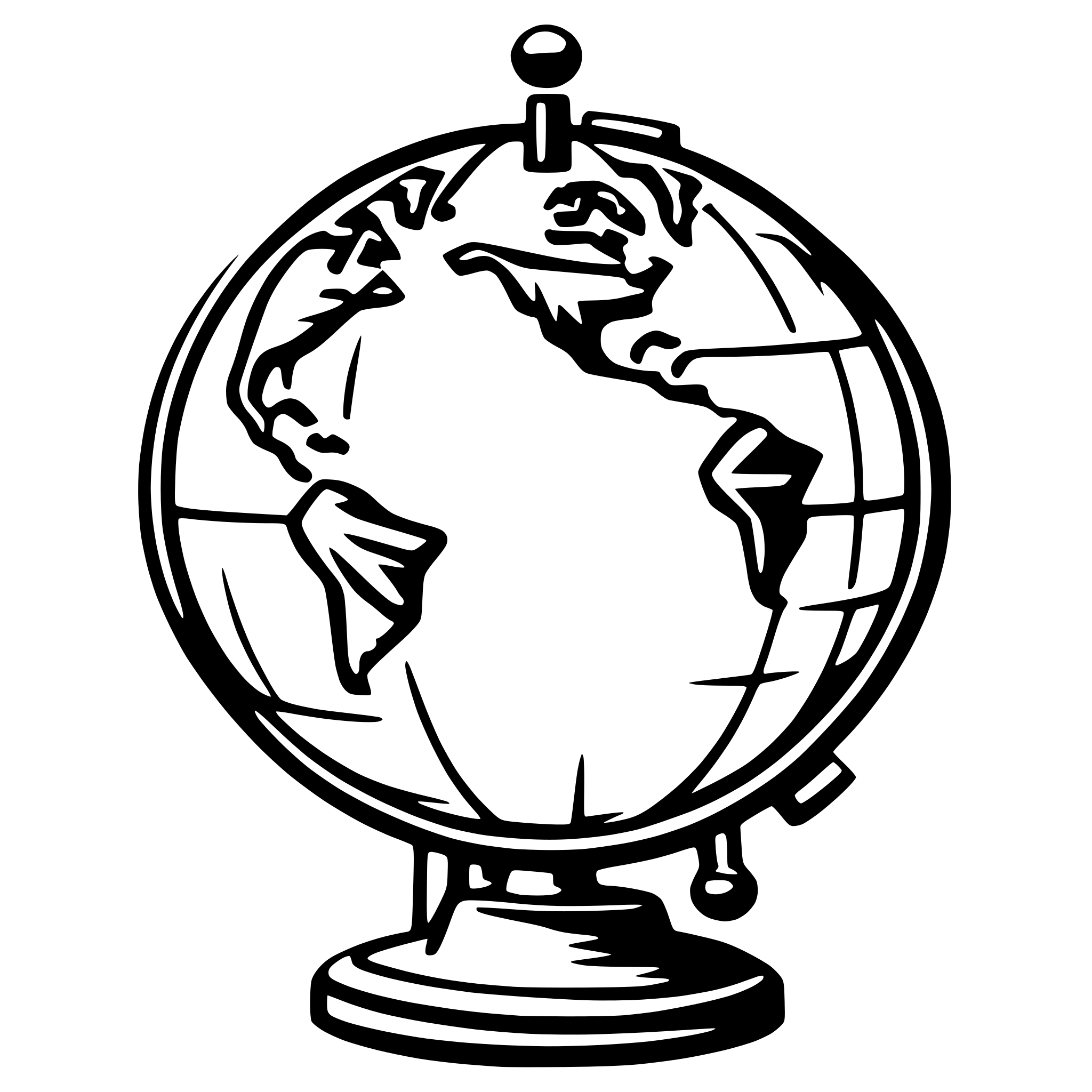 AI-generated SVG of 'globe with a chat message'