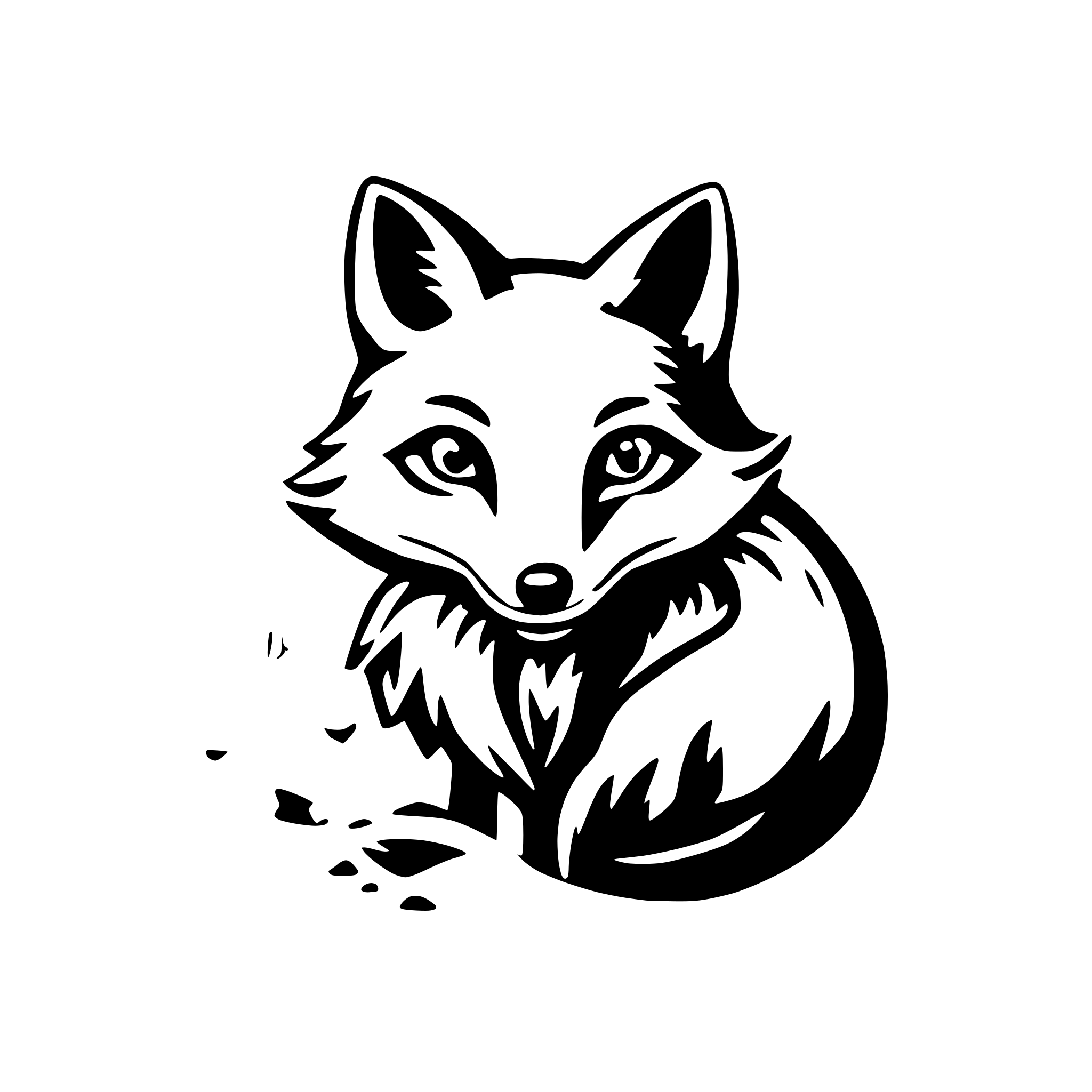 AI-generated SVG of 'blue fox in a snowflake'