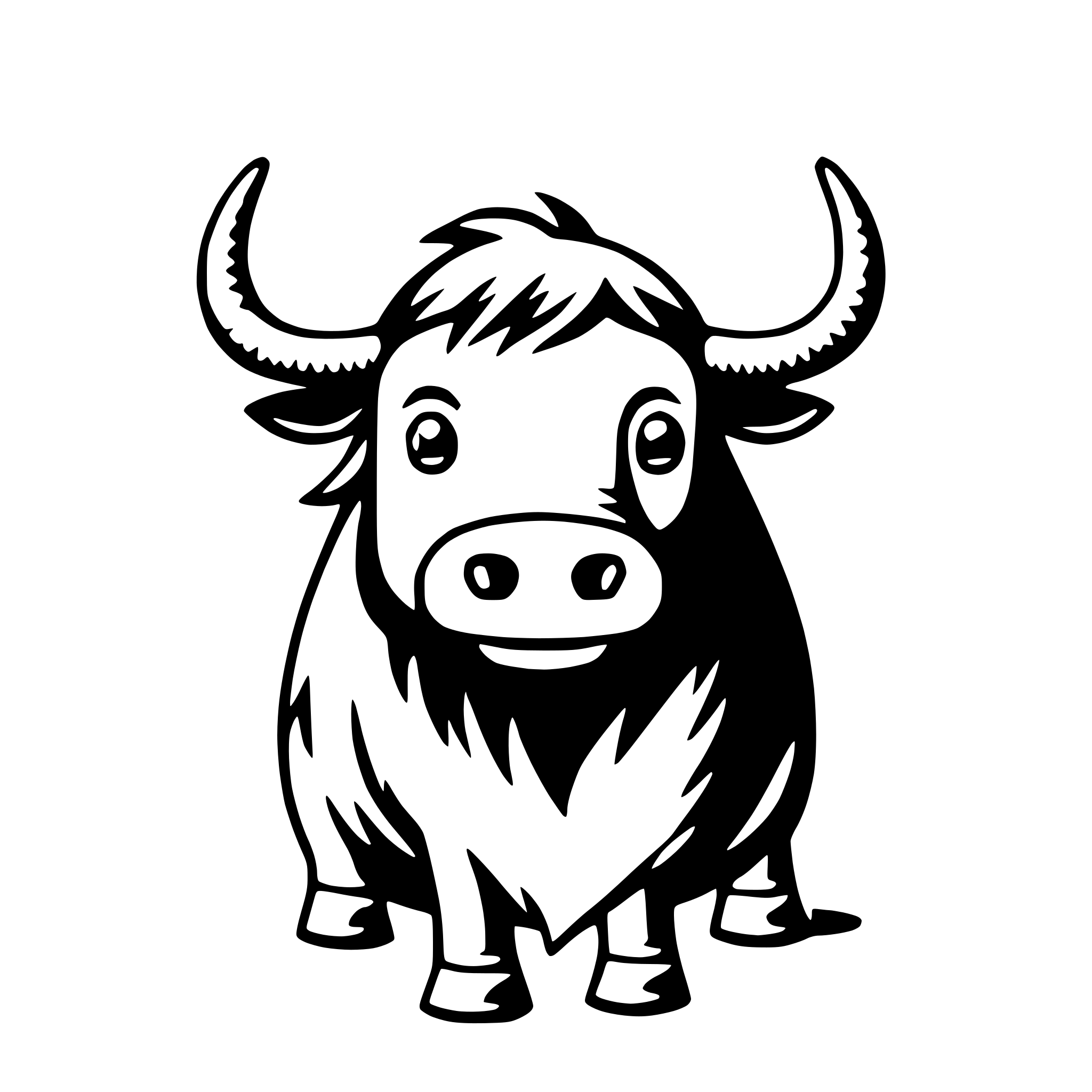 AI-generated SVG of a yak with yo-yo