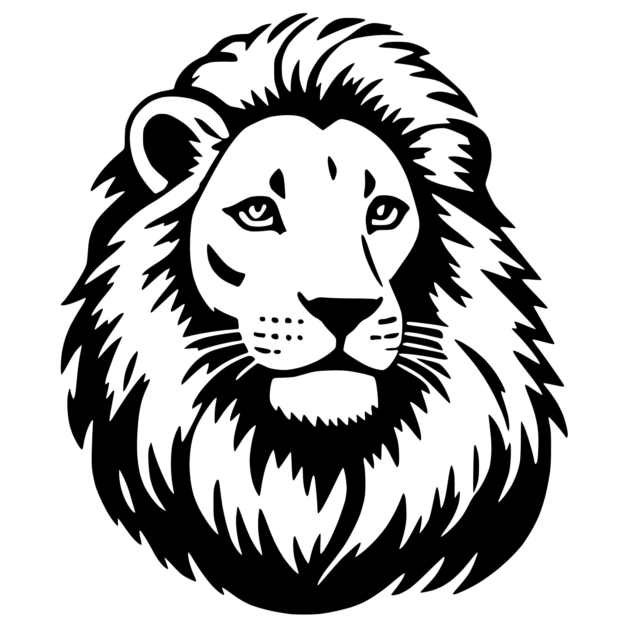 AI-generated SVG of 'lion with mane'