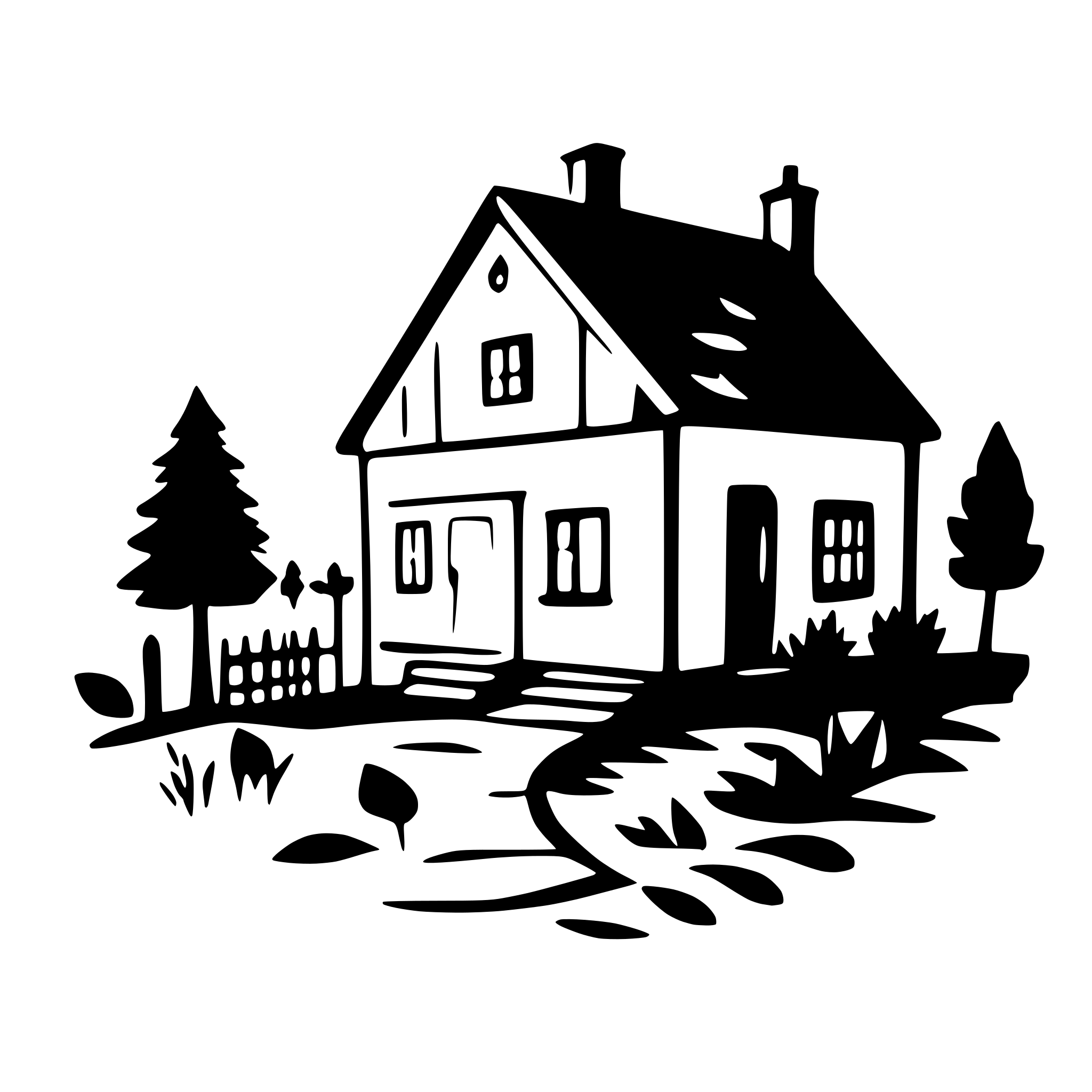 AI-generated SVG of a rustic country cottage