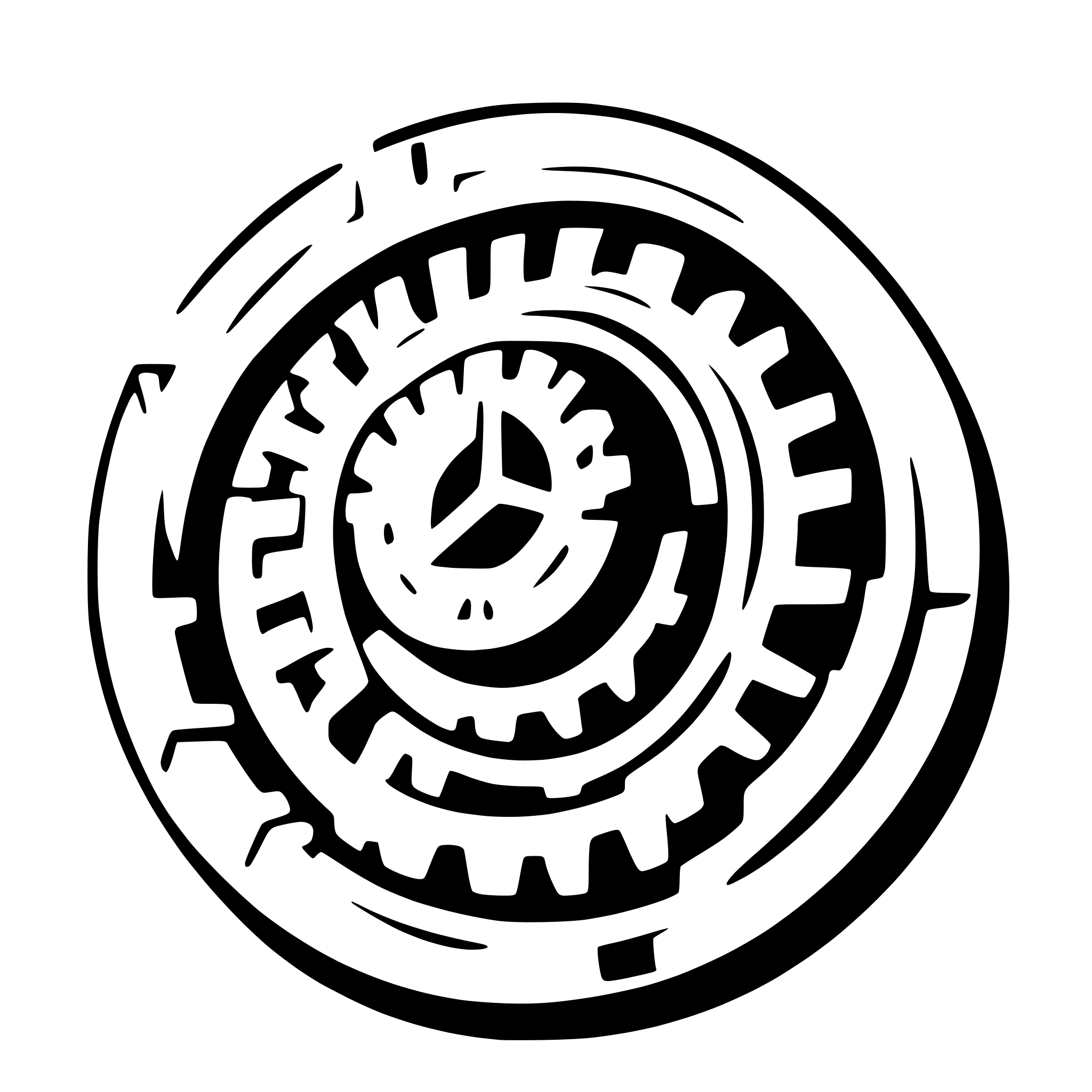 AI-generated SVG of a The word "Hipp" in a circle of gears, books, book shelves