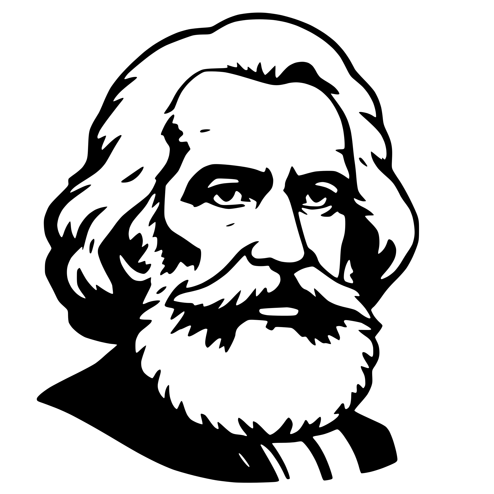 AI-generated SVG of a karl marx