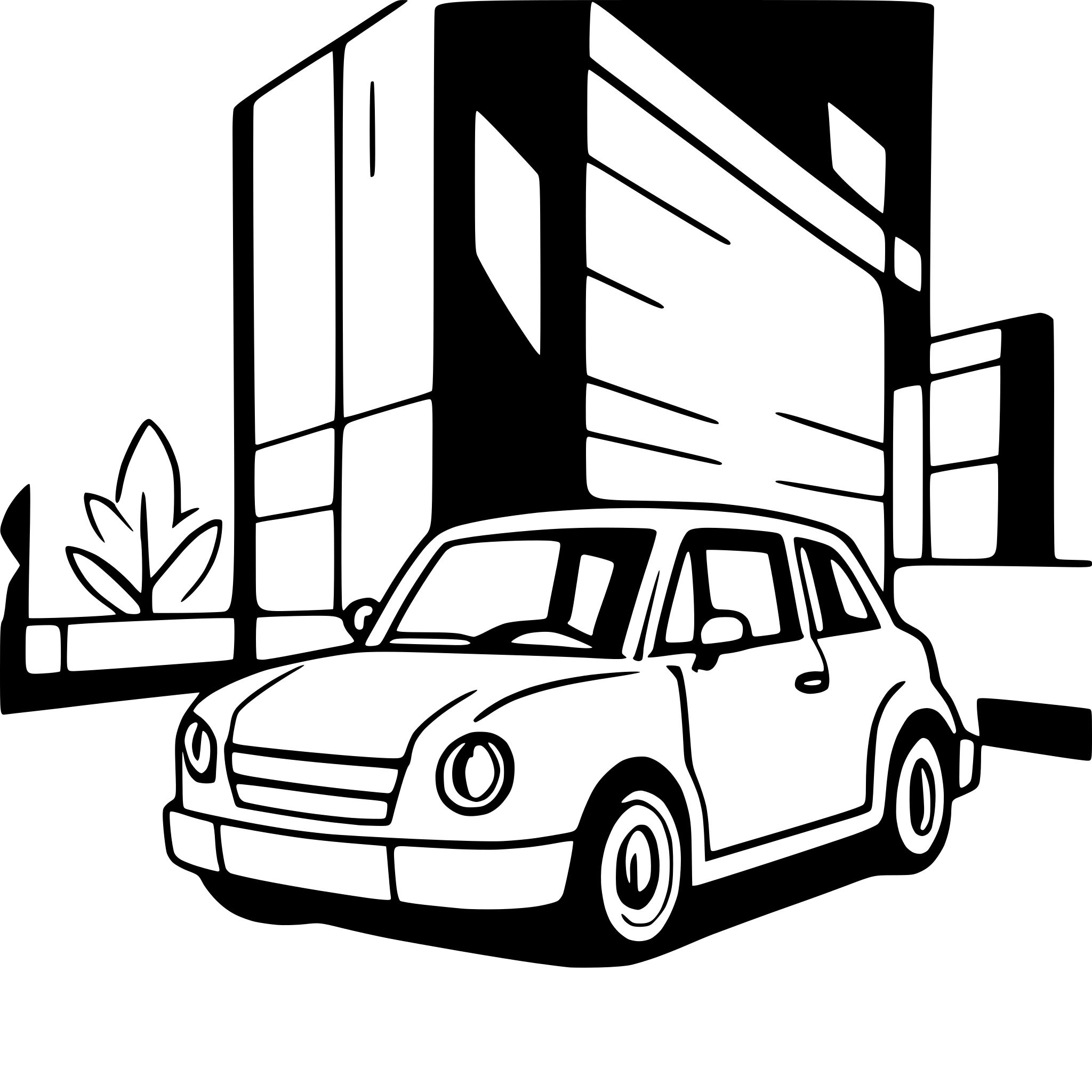 AI-generated SVG of 'line art car'