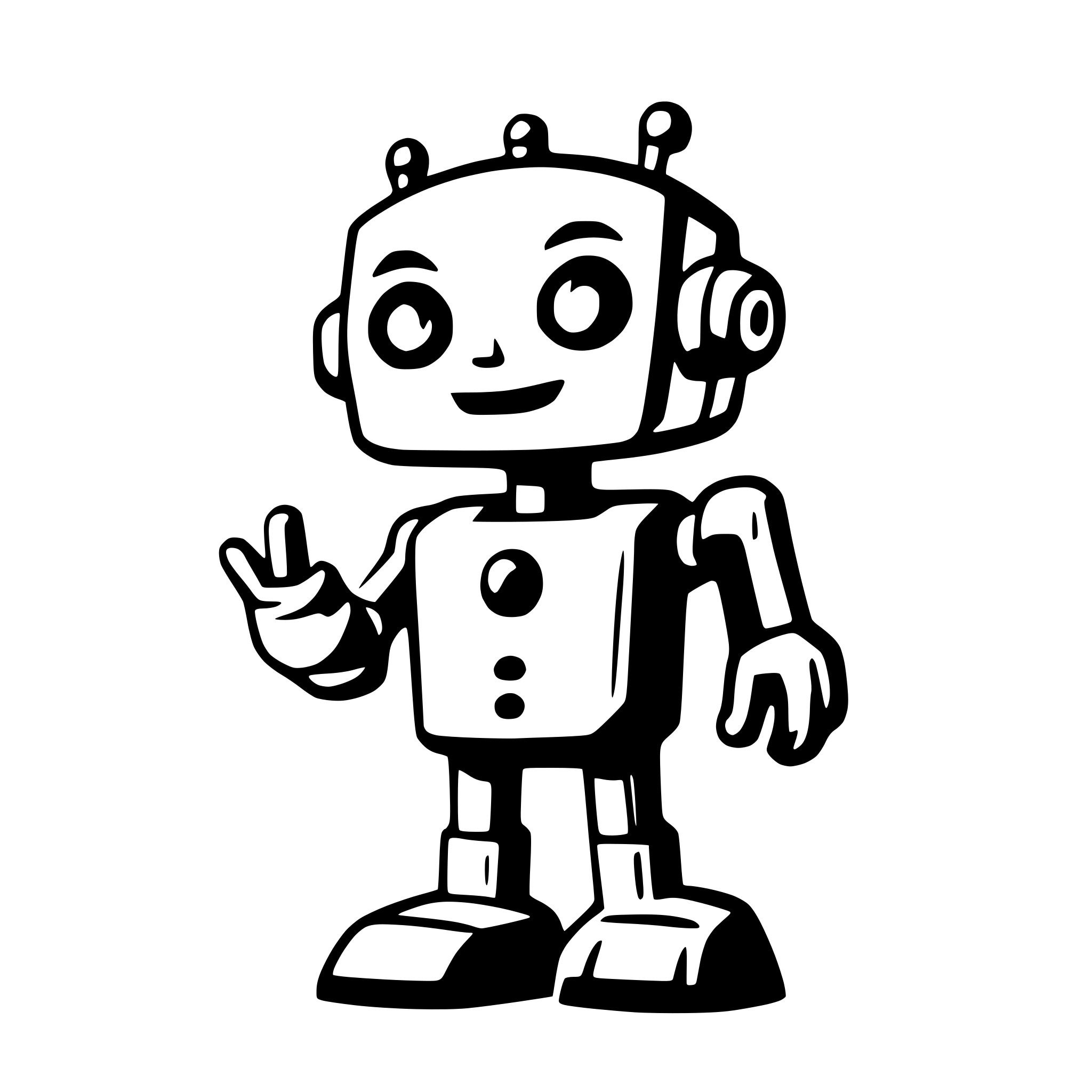 AI-generated SVG of a robot saying hi