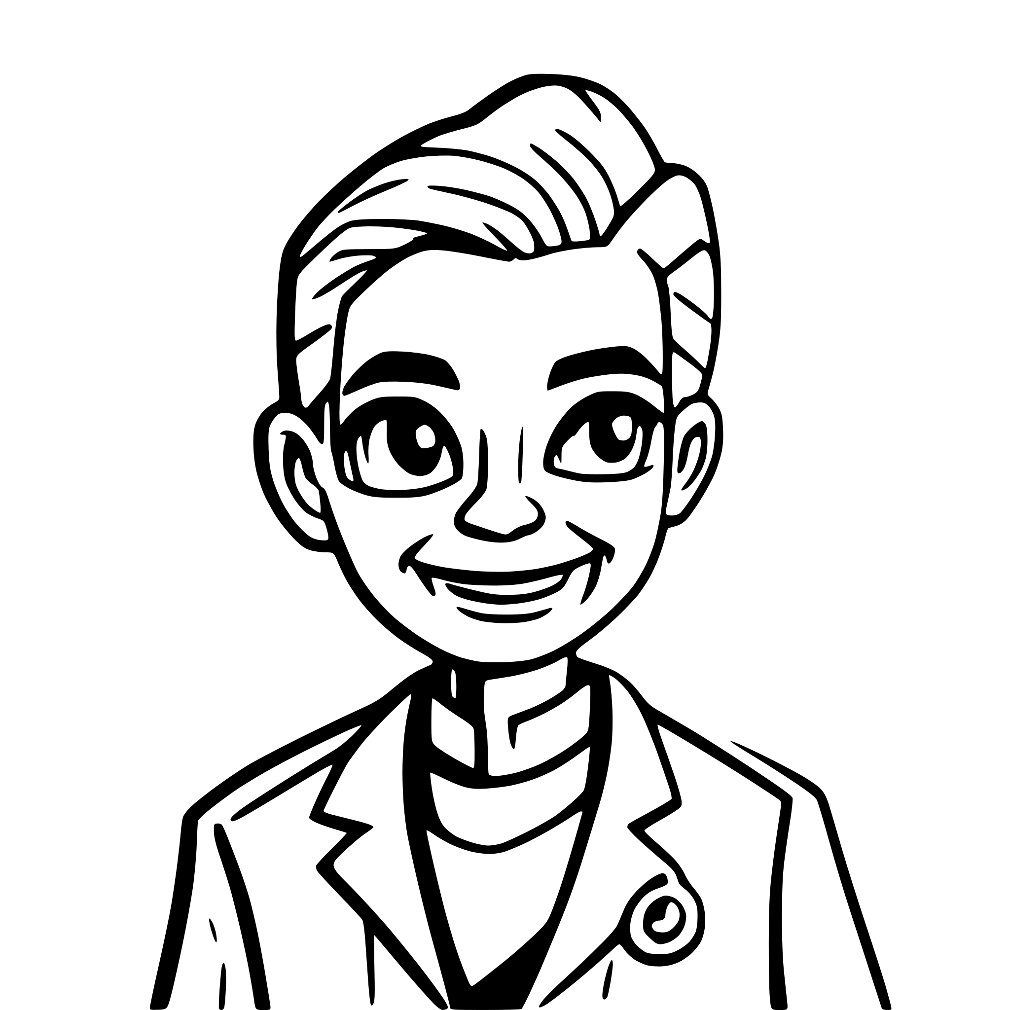 AI-generated SVG of a doodle outlined illustration of an old doctor face AI-generated SVG of a doodle outlined illustration of an old doctor face