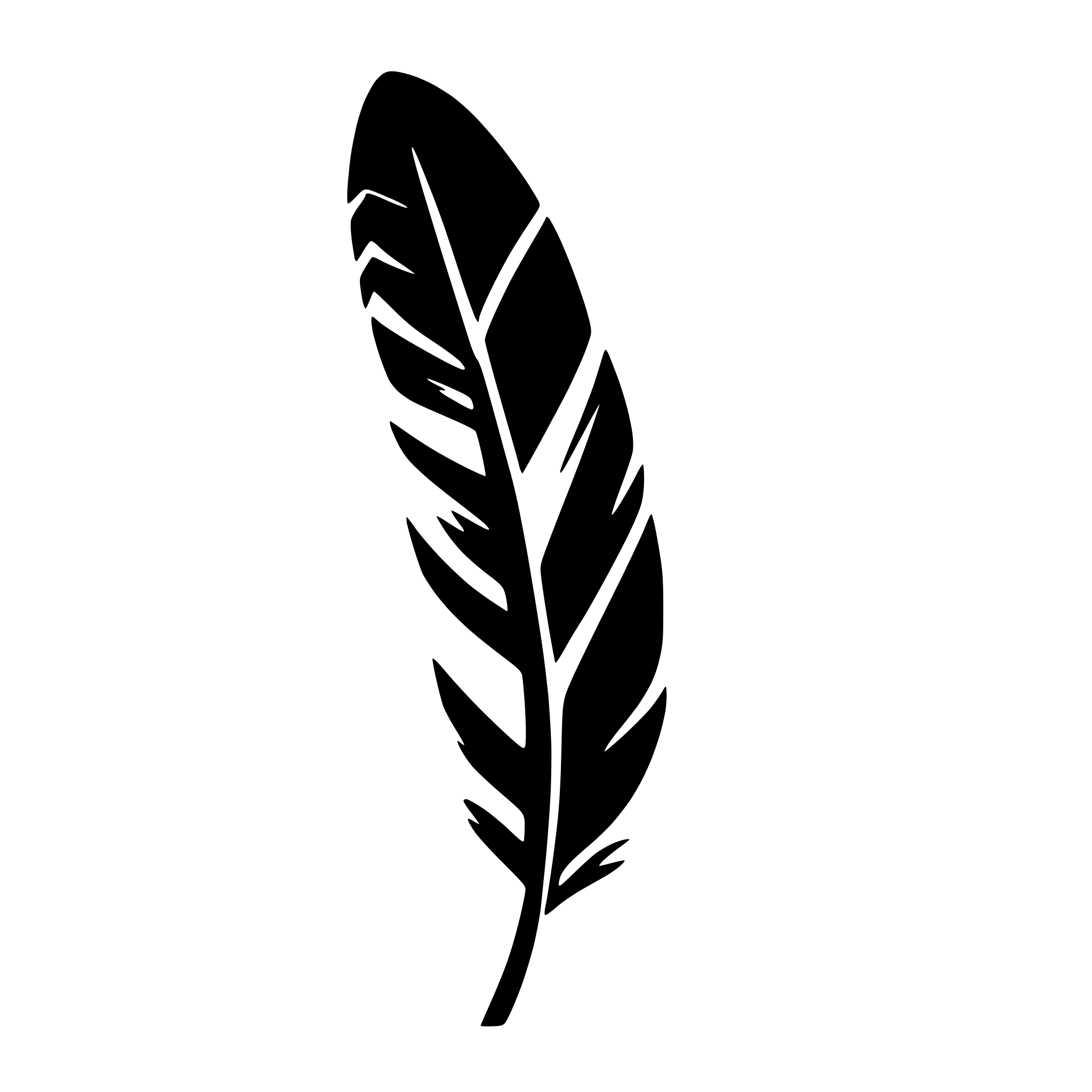 AI-generated SVG of a feather with birds flying
