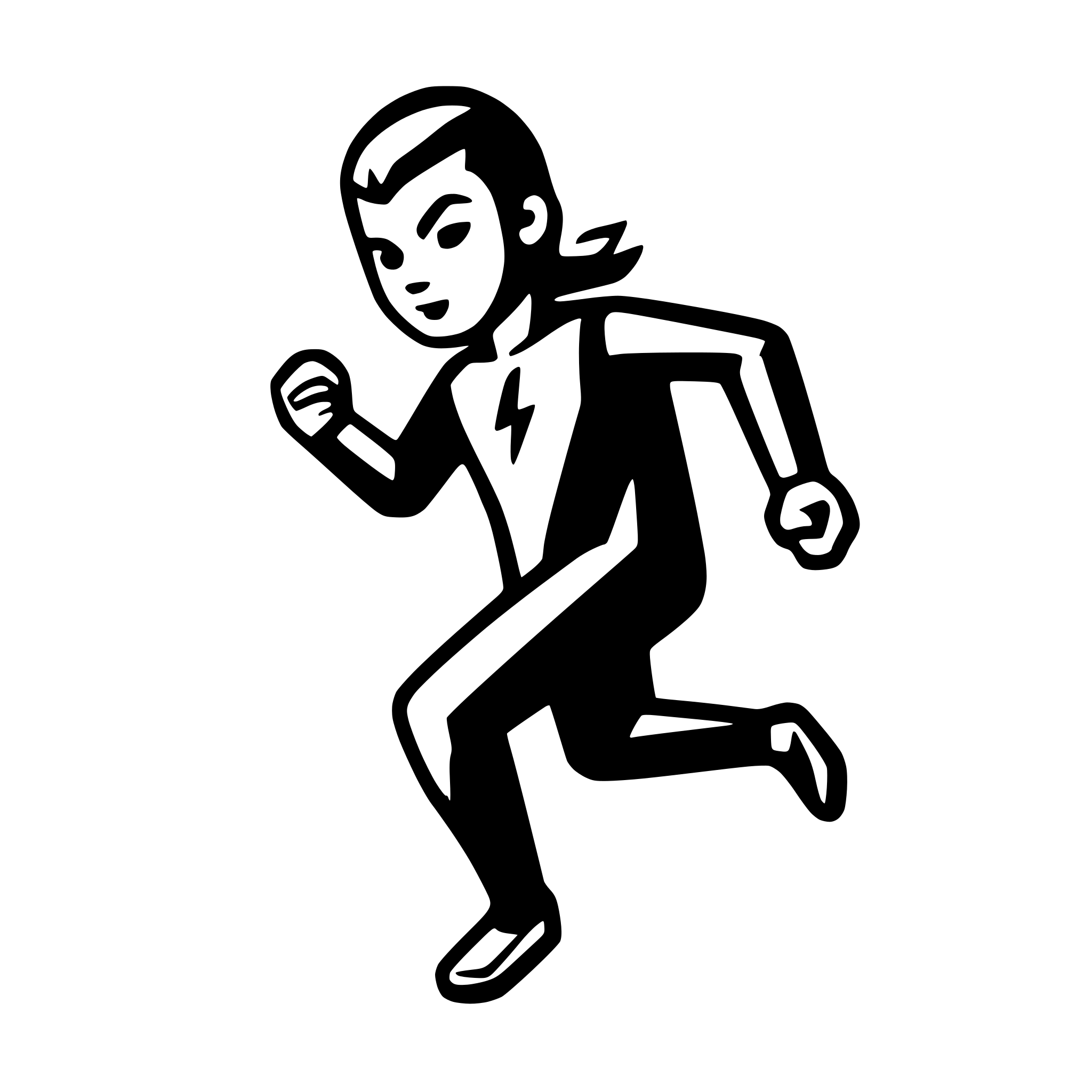 AI-generated SVG of a simple icon of a fast runner agresive with a lightning bolt