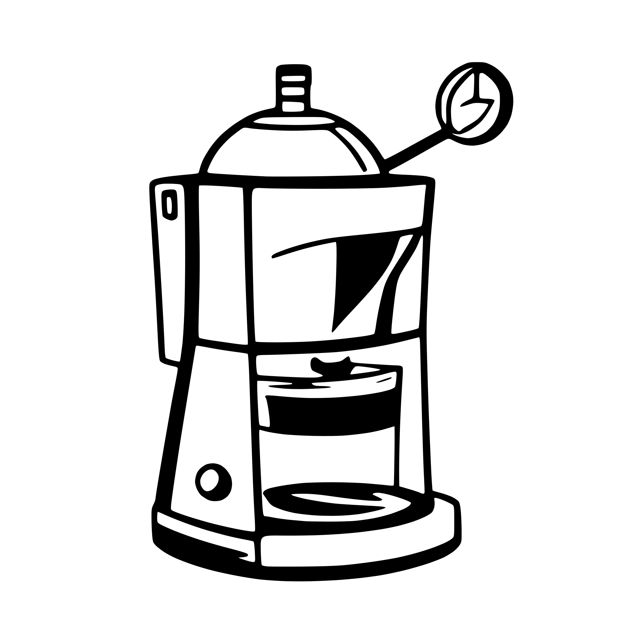 AI-generated SVG of a funny looking modern electric coffee grinder