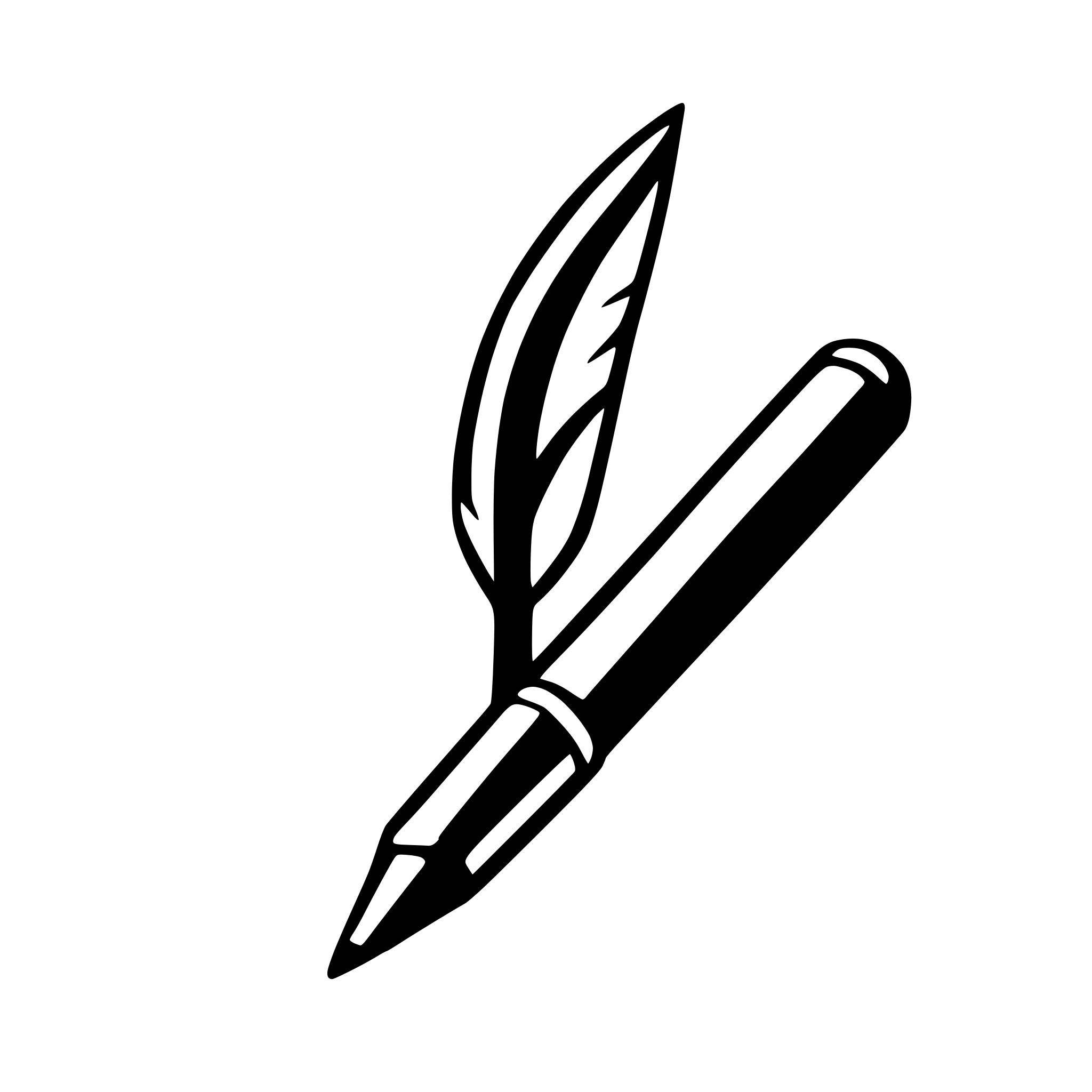 AI-generated SVG of a Minimalist SVG logo of a pen (angled at 45°) drawing. Use clean lines
