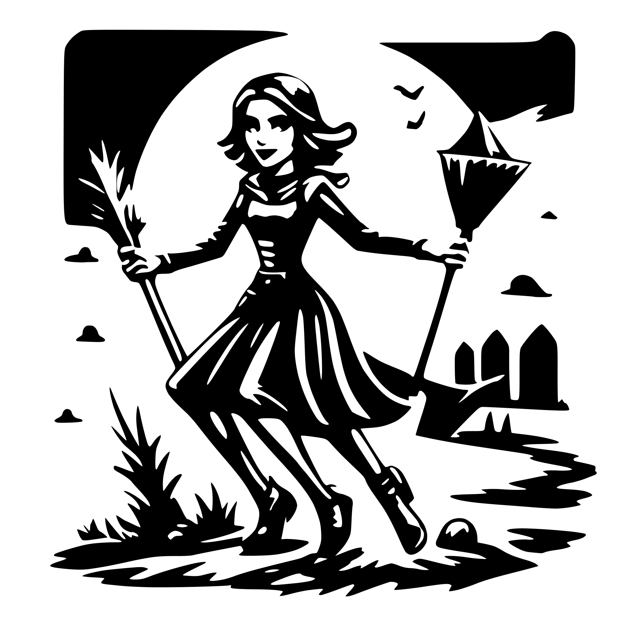 AI-generated SVG of a simple witch on the broomstick