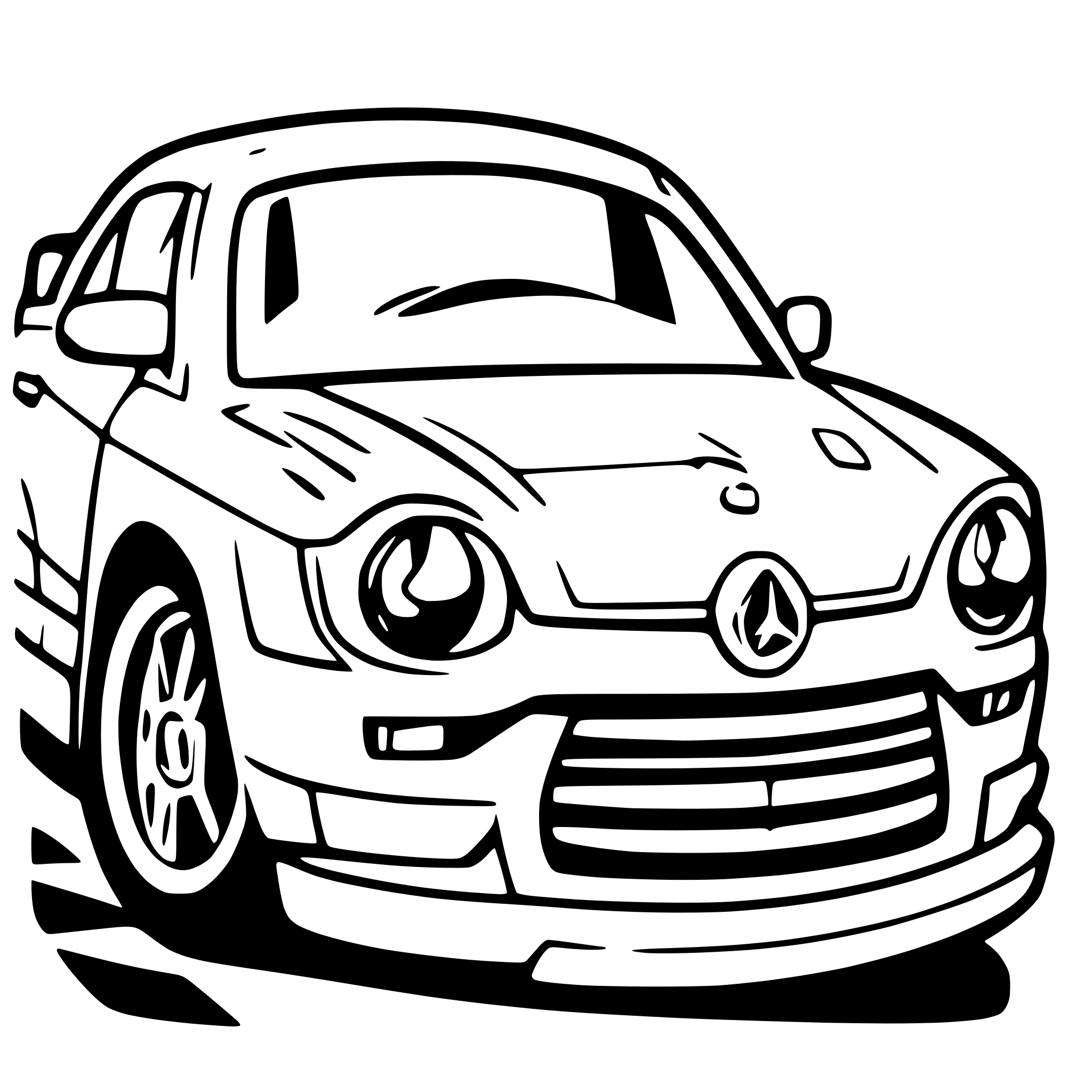 AI-generated SVG of a mercedies car side face